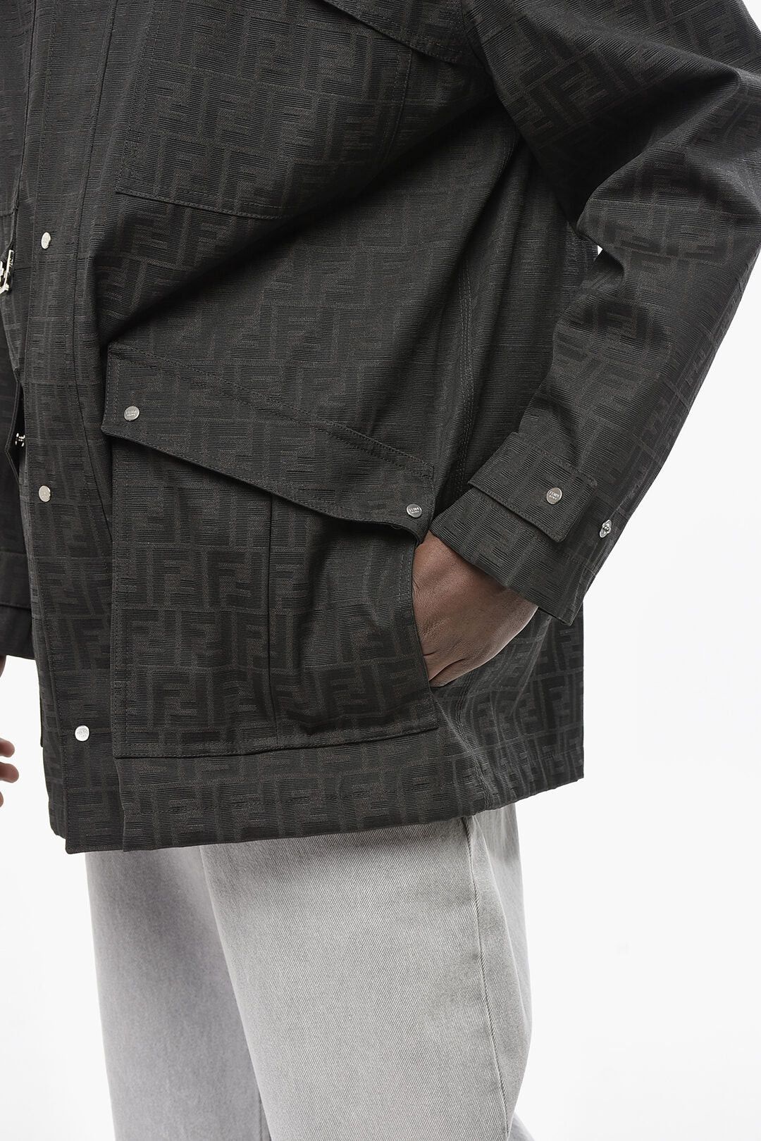 Fendi og1mm0426 Padded Utility Jacket in Brown Size US M / EU 48-50 / 2 - 3 Thumbnail