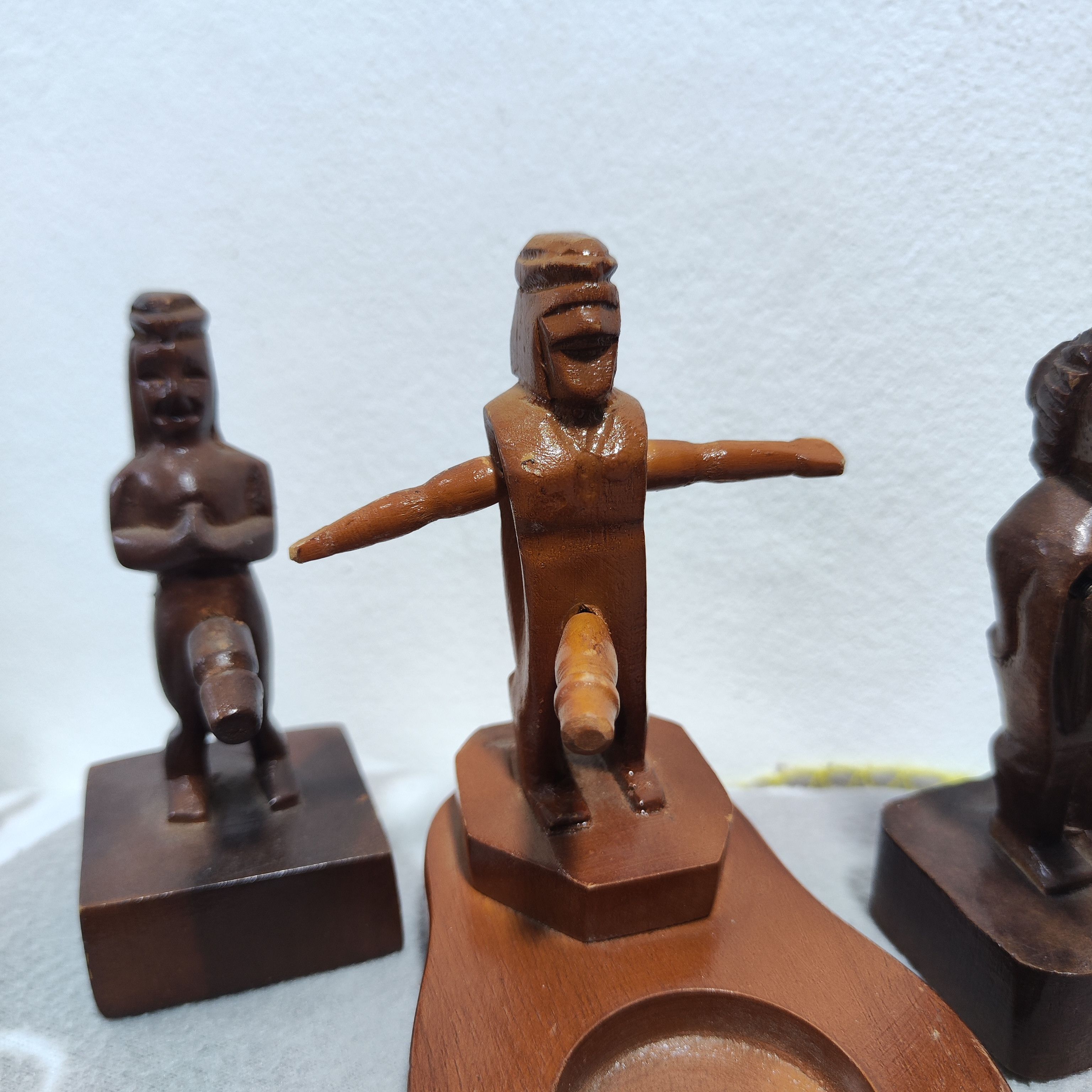 Handmade Vintage Naked Wood Carving Cigarette Ashtray Funny Size ONE SIZE - 7 Thumbnail