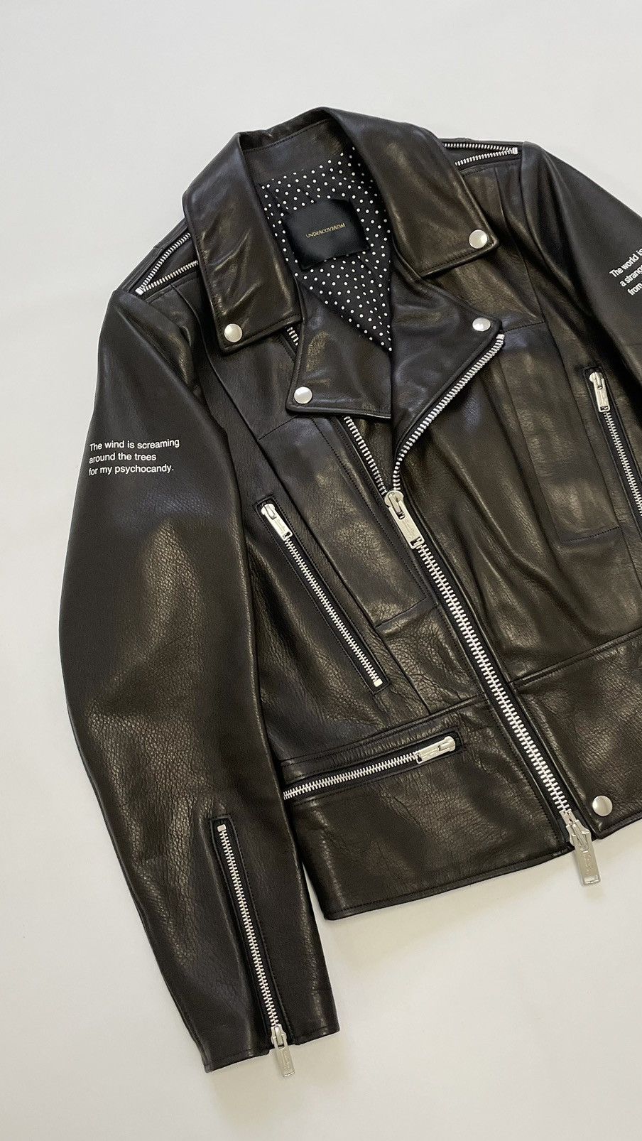 Undercover JAMC ‘Psycho Candy’ Print Leather Biker Jacket Size US S / EU 44-46 / 1 - 8 Thumbnail