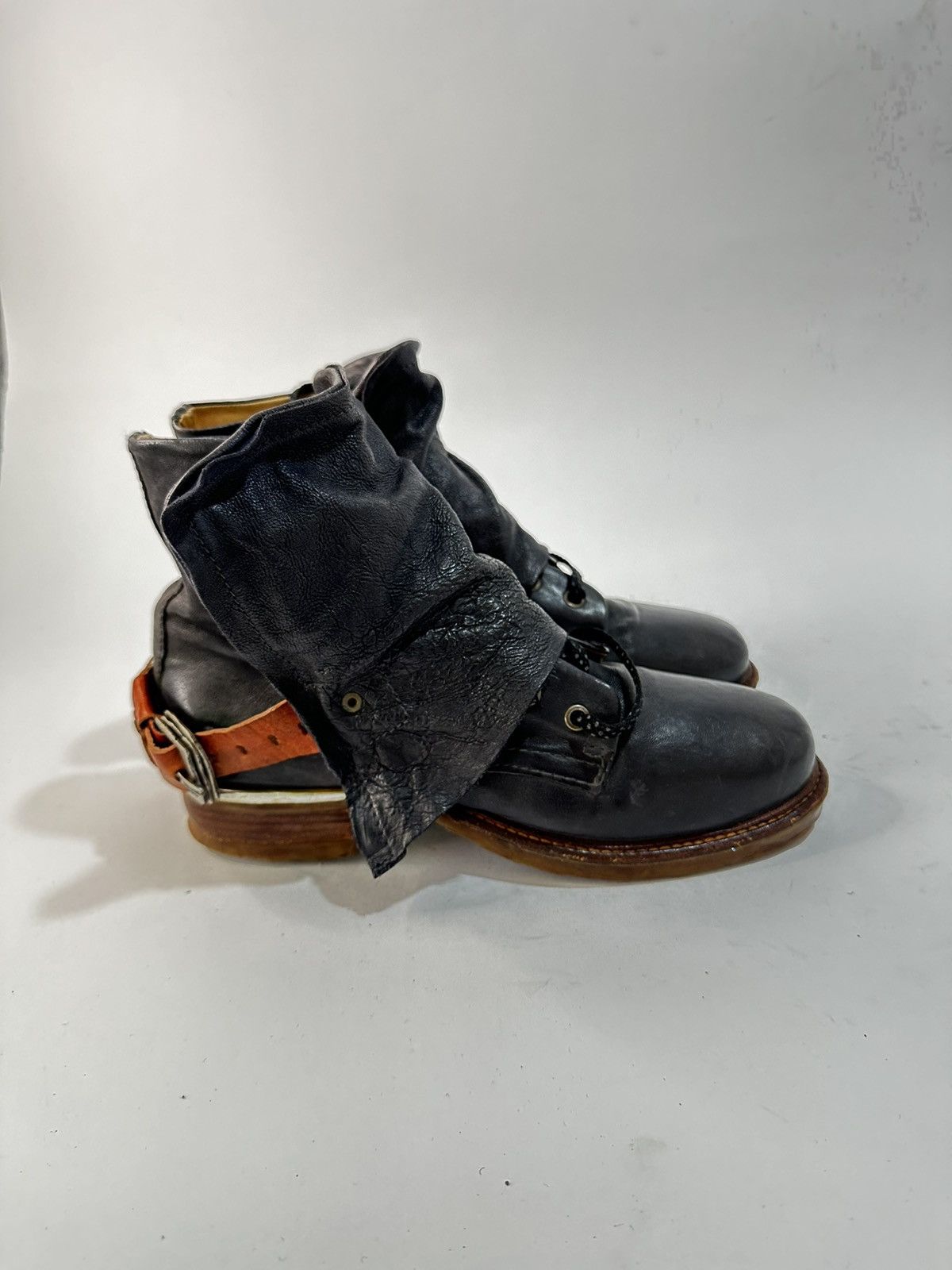 Distressed biker multicolored leather