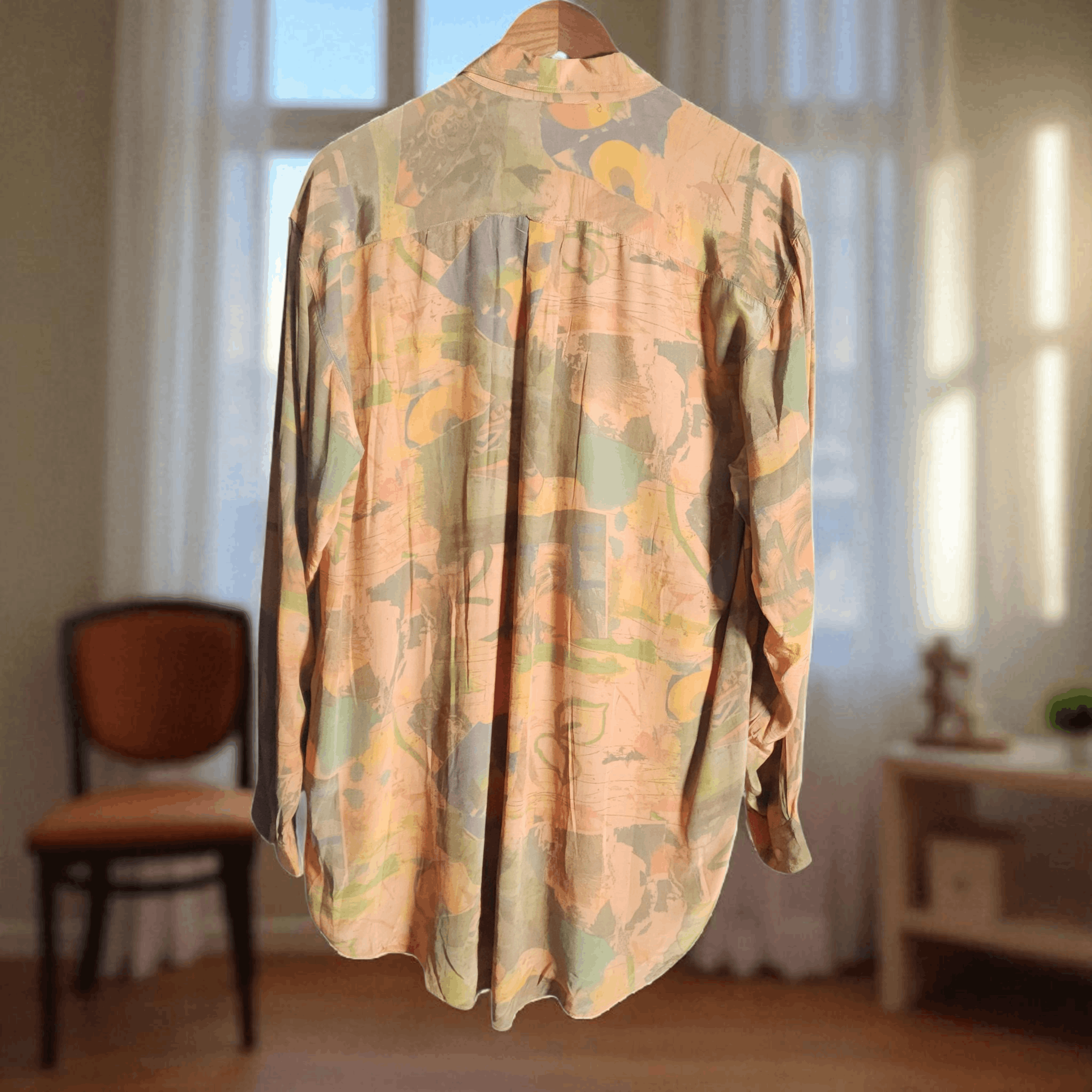 Vintage Vintage 80s Shirt KBC Viscose Claudio Lugli Size US XL / EU 56 / 4 - 2 Thumbnail