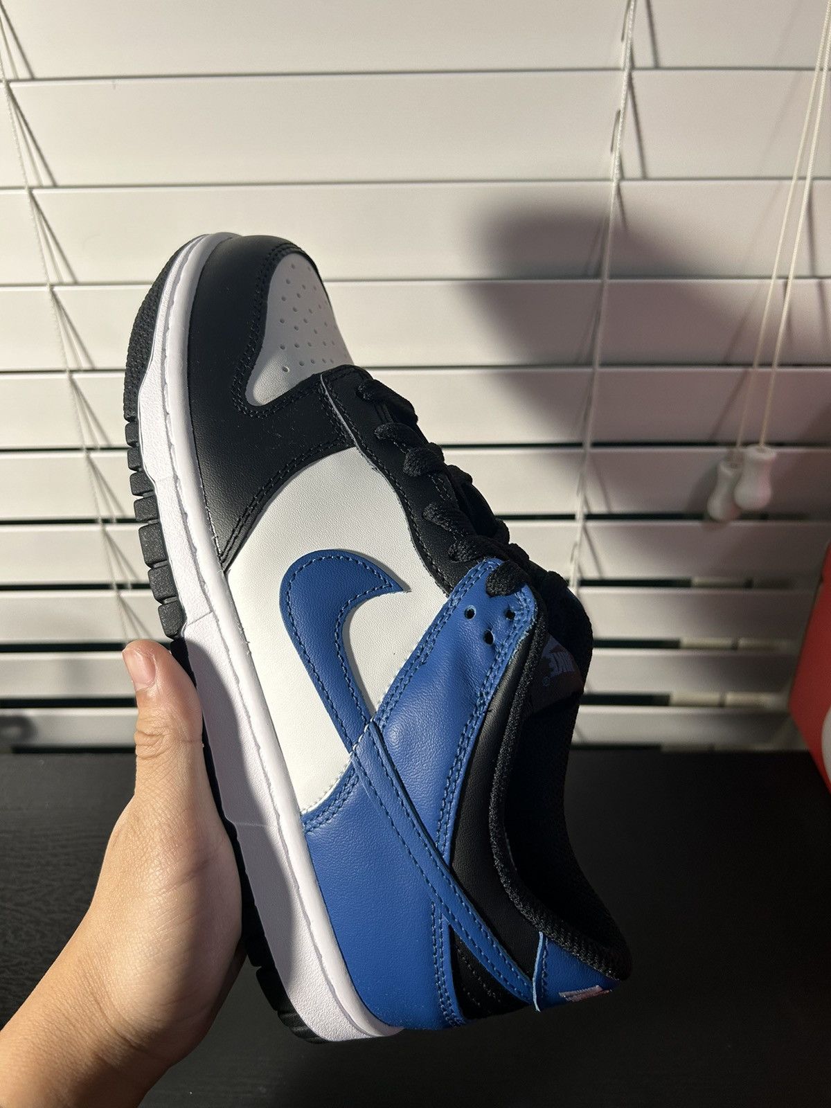 image of Nike Industrial Blue Dunk Low | Size 7Y Shoes in Black/Blue, Men's