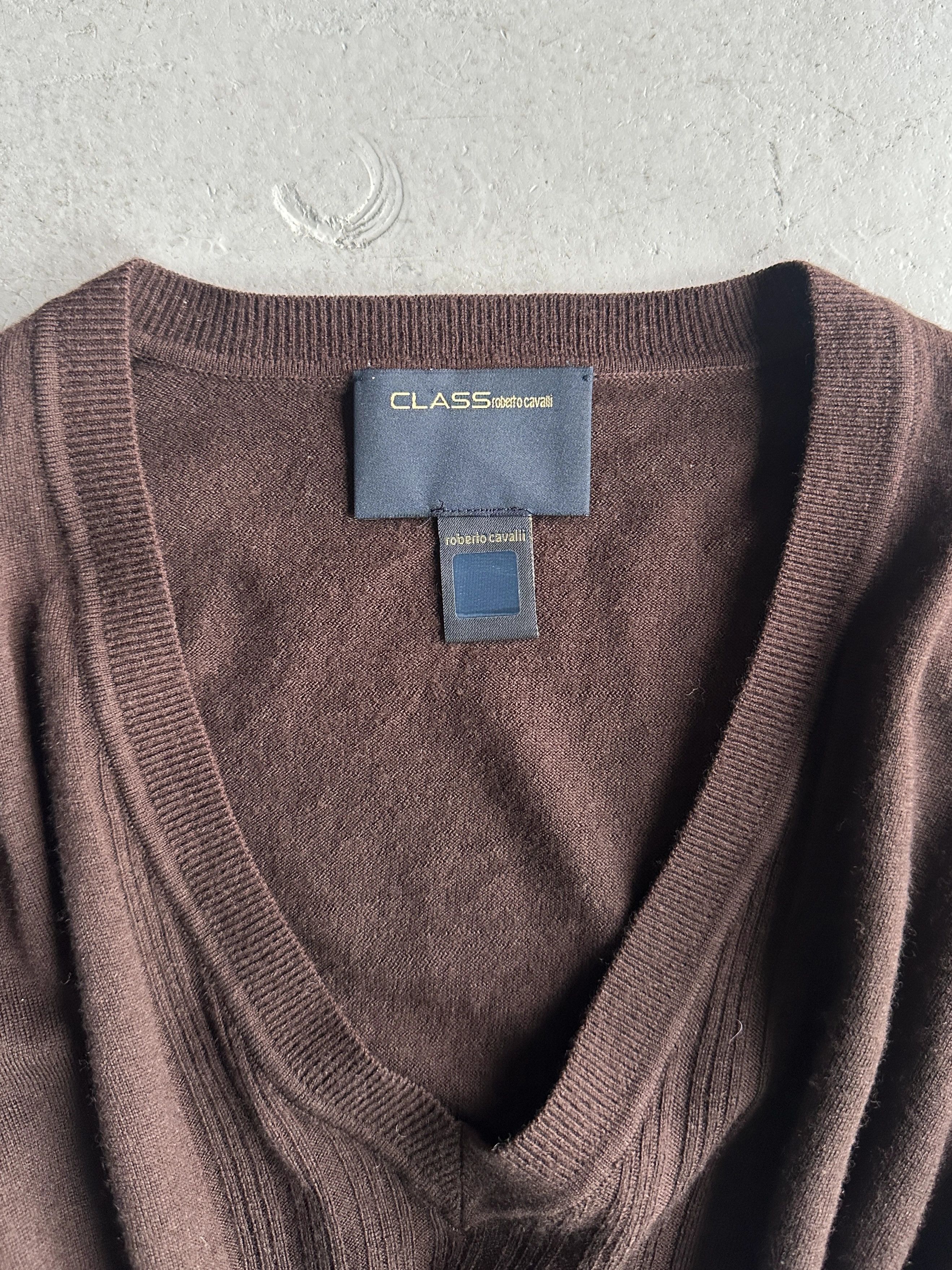 Roberto Cavalli ROBERTO CAVALLI early 2000s V NECK SOFT KNIT Size L / US 10 / IT 46 - 7 Thumbnail