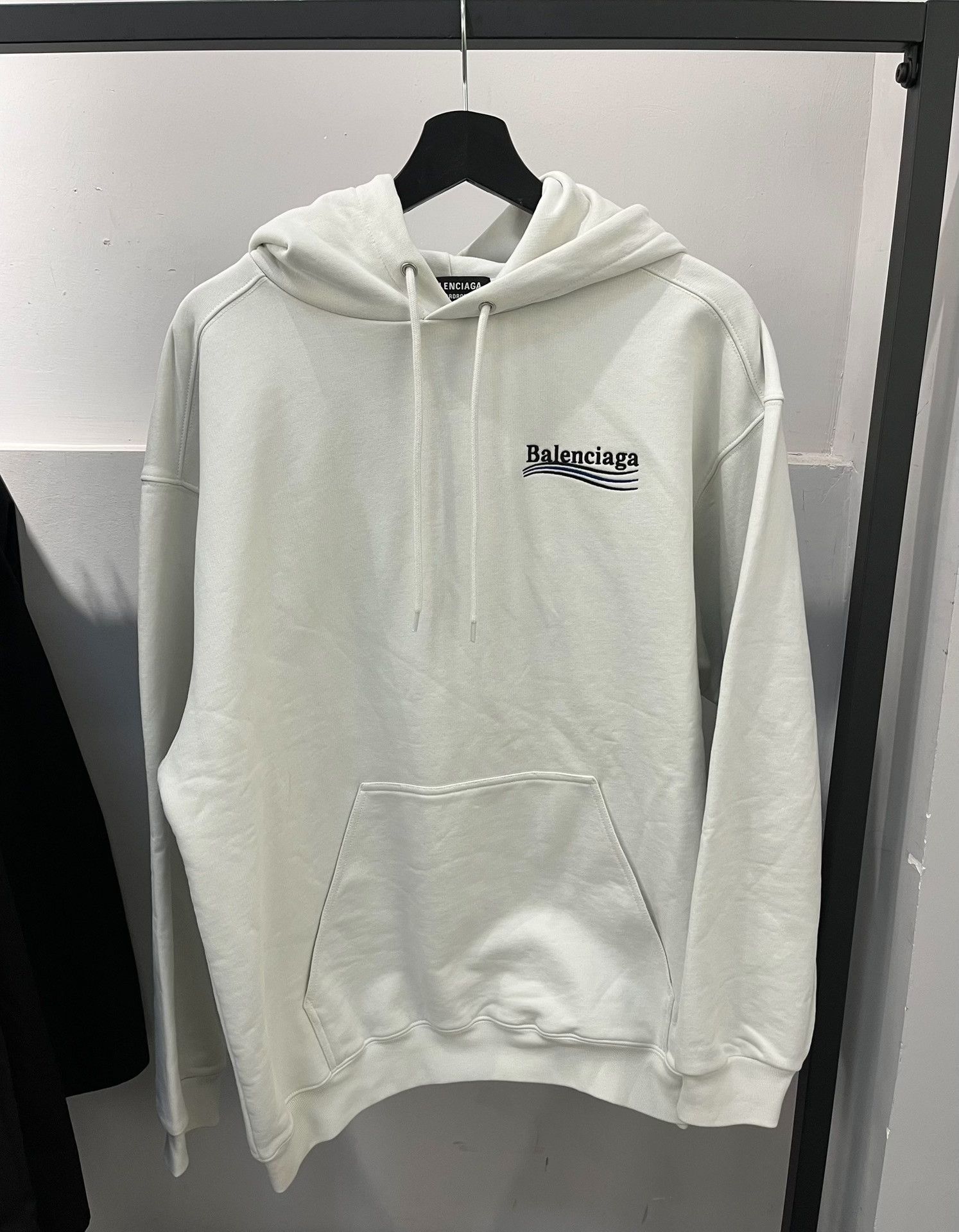Balenciaga Balenciaga Embroidered White Hoodie m Men Size US M / EU 48-50 / 2 - 1 Thumbnail