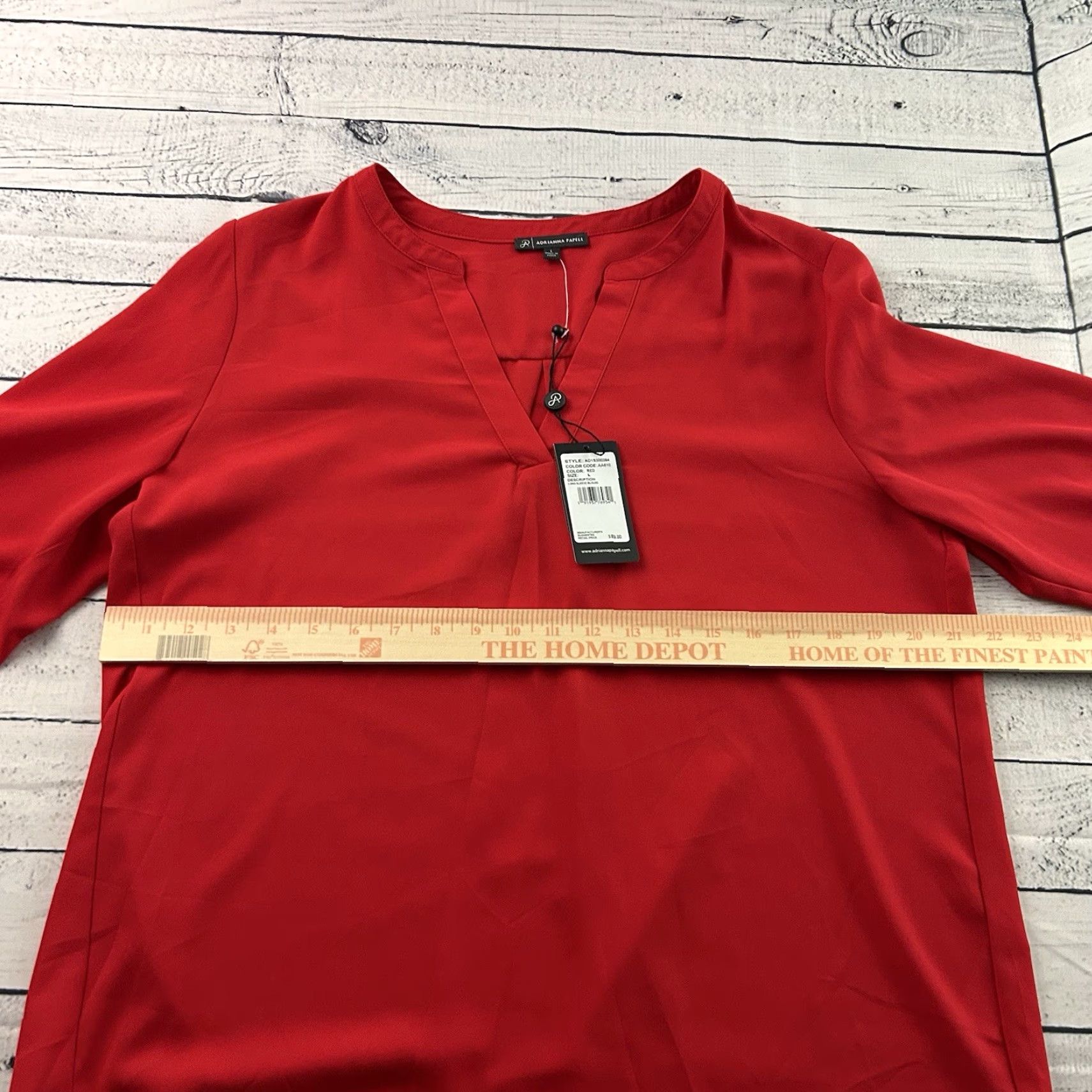 Adrianna Papell Adrianna Papell Blouse Shirt Long Sleeve Women L Red NEW Size L / US 10 / IT 46 - 5 Thumbnail