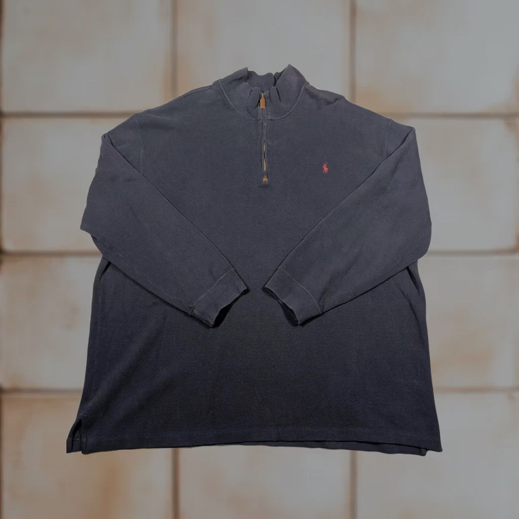 Polo Ralph Lauren Polo by Ralph Lauren Sweater Mens 3XB Blue Cotton Quarter Zip Mock Neck Pullover Size US XXL / EU 58 / 5 - 1 Thumbnail