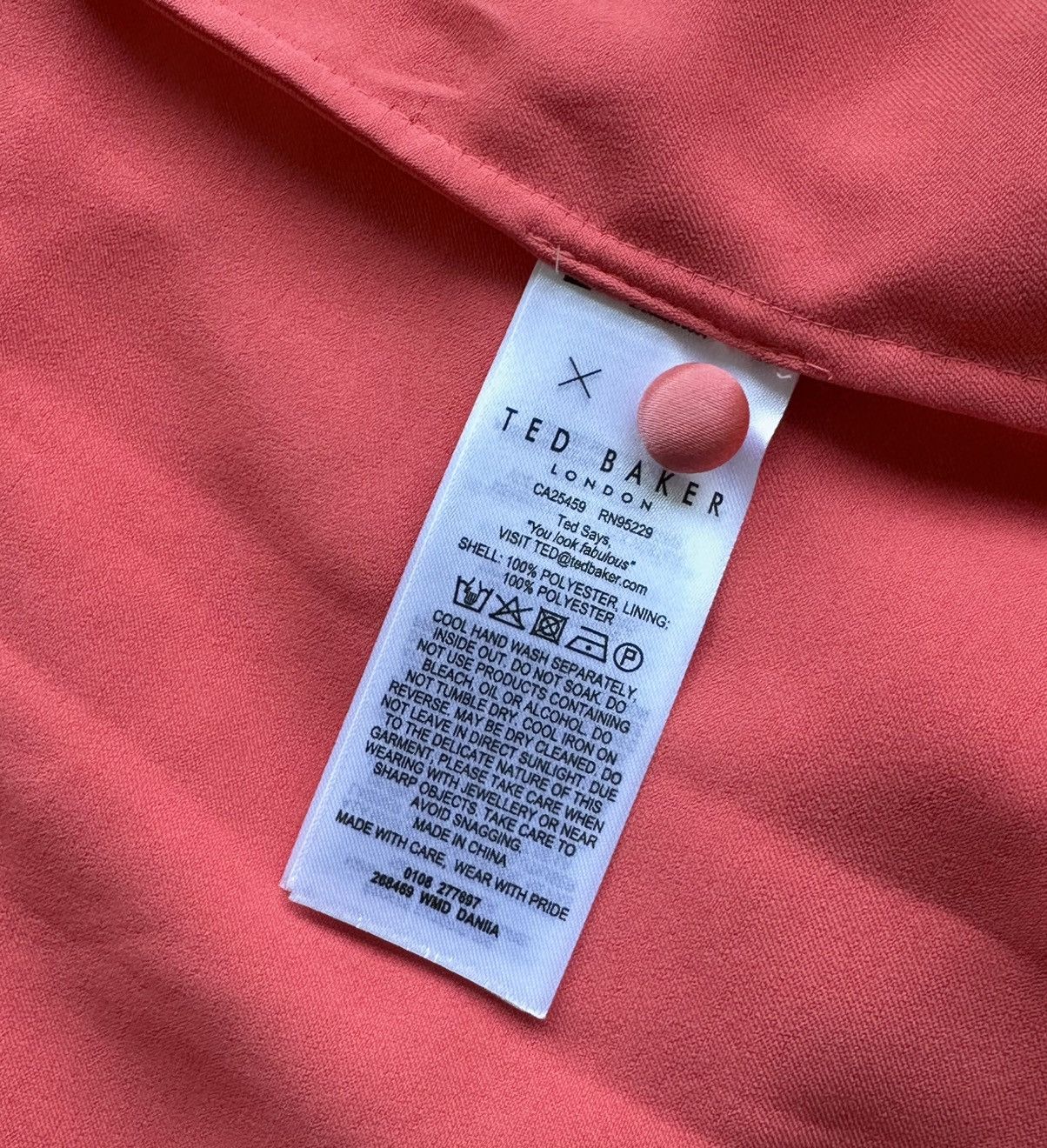 Ted Baker TED BAKER DANIIA WAISTED MIDICORAL DRESS WITH SIZE TB 0/US 4 Size XS / US 0-2 / IT 36-38 - 13 Thumbnail