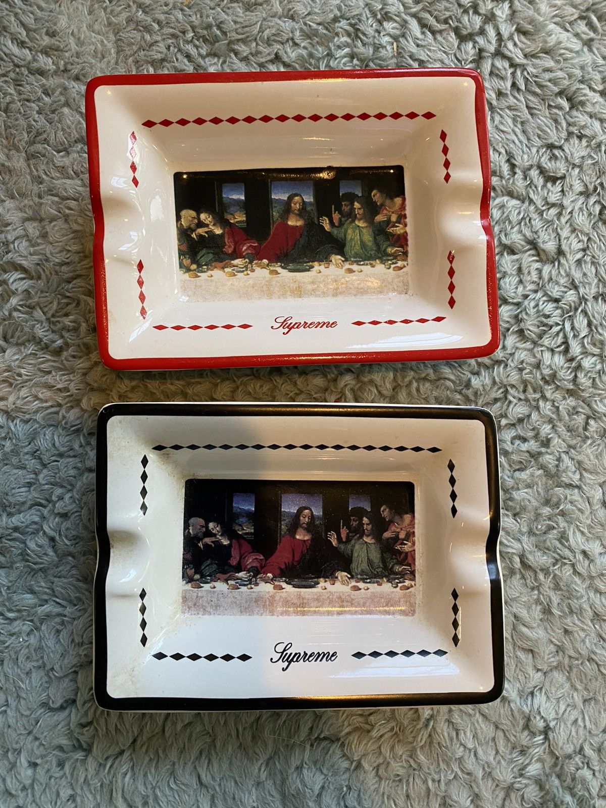 image of Supreme Last Supper Ashtray Set Of 2 Fw12 100% Authentic in Black, Men's