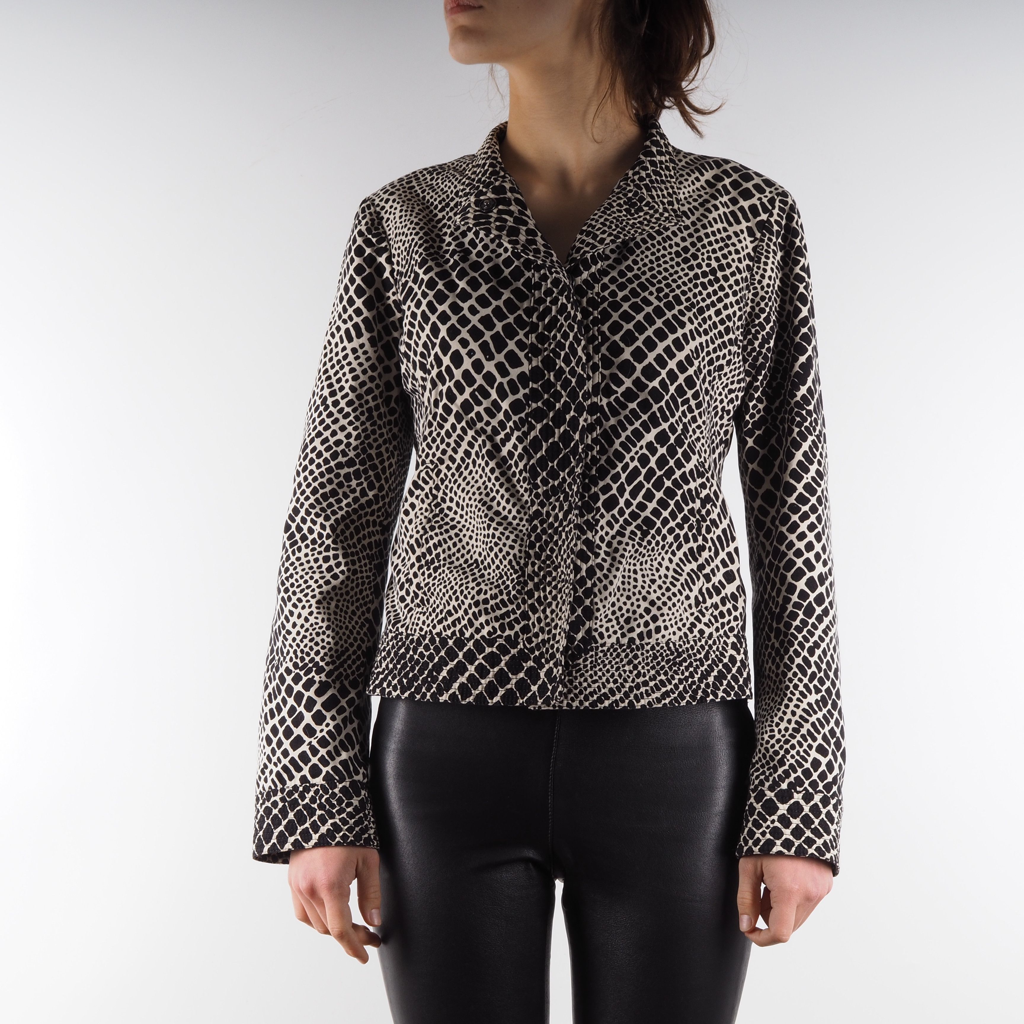 Armani Collezioni Armani Collezioni Animal Print Snap Jacket Blazer Size M / US 6-8 / IT 42-44 - 11 Thumbnail