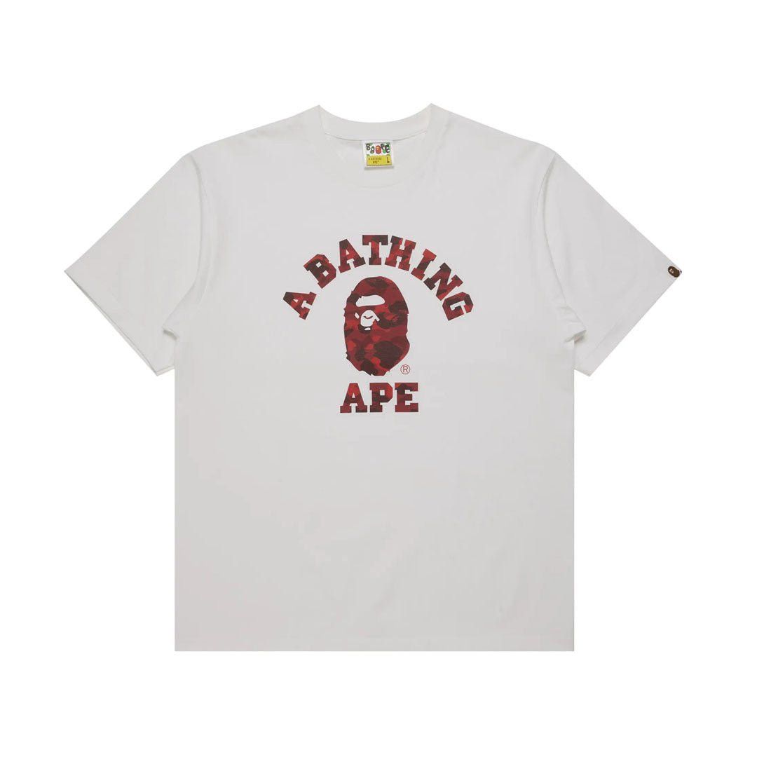 Bape Color Camo College Tee 'White/Red' Size US XL / EU 56 / 4 - 1 Preview