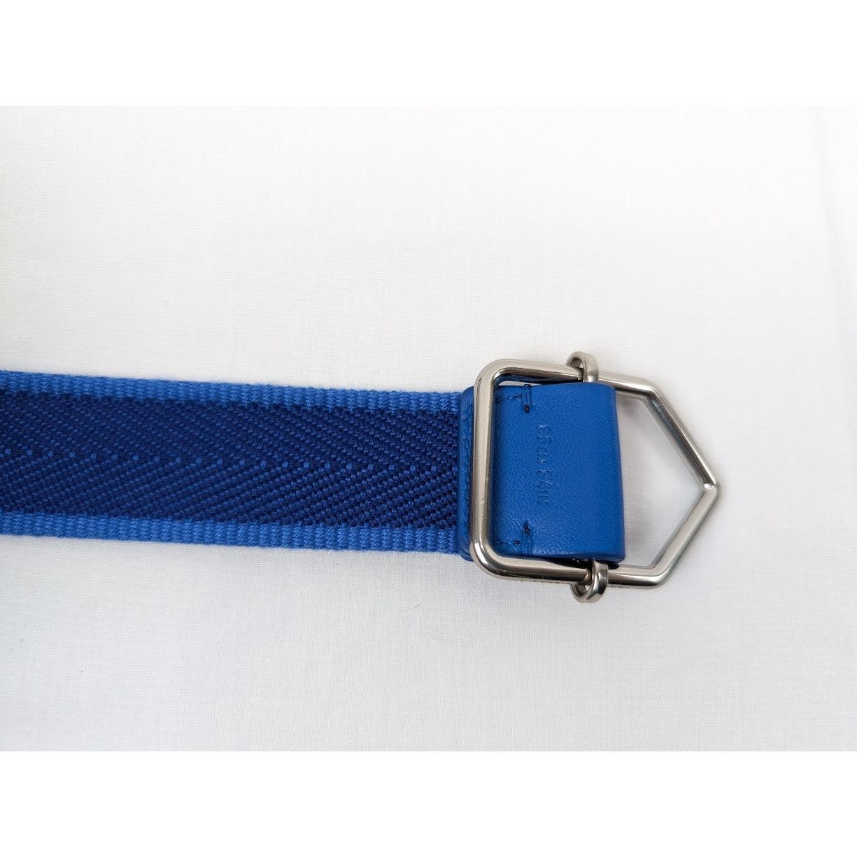 Bottega Veneta o1rshd1 Size:85 / Cintura Chevron Webbing Nappa Belt in Navy Size 32 - 8 Thumbnail