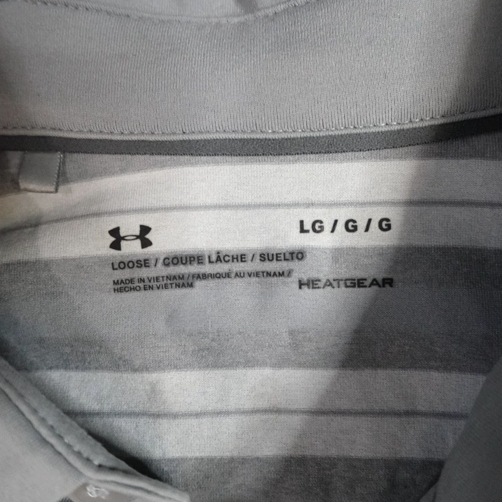 Under Armour Under Armour Polo Shirt Large Gray Striped Raglan Performance Shirt Men Polo Gray Striped Performance Size US L / EU 52-54 / 3 - 3 Thumbnail