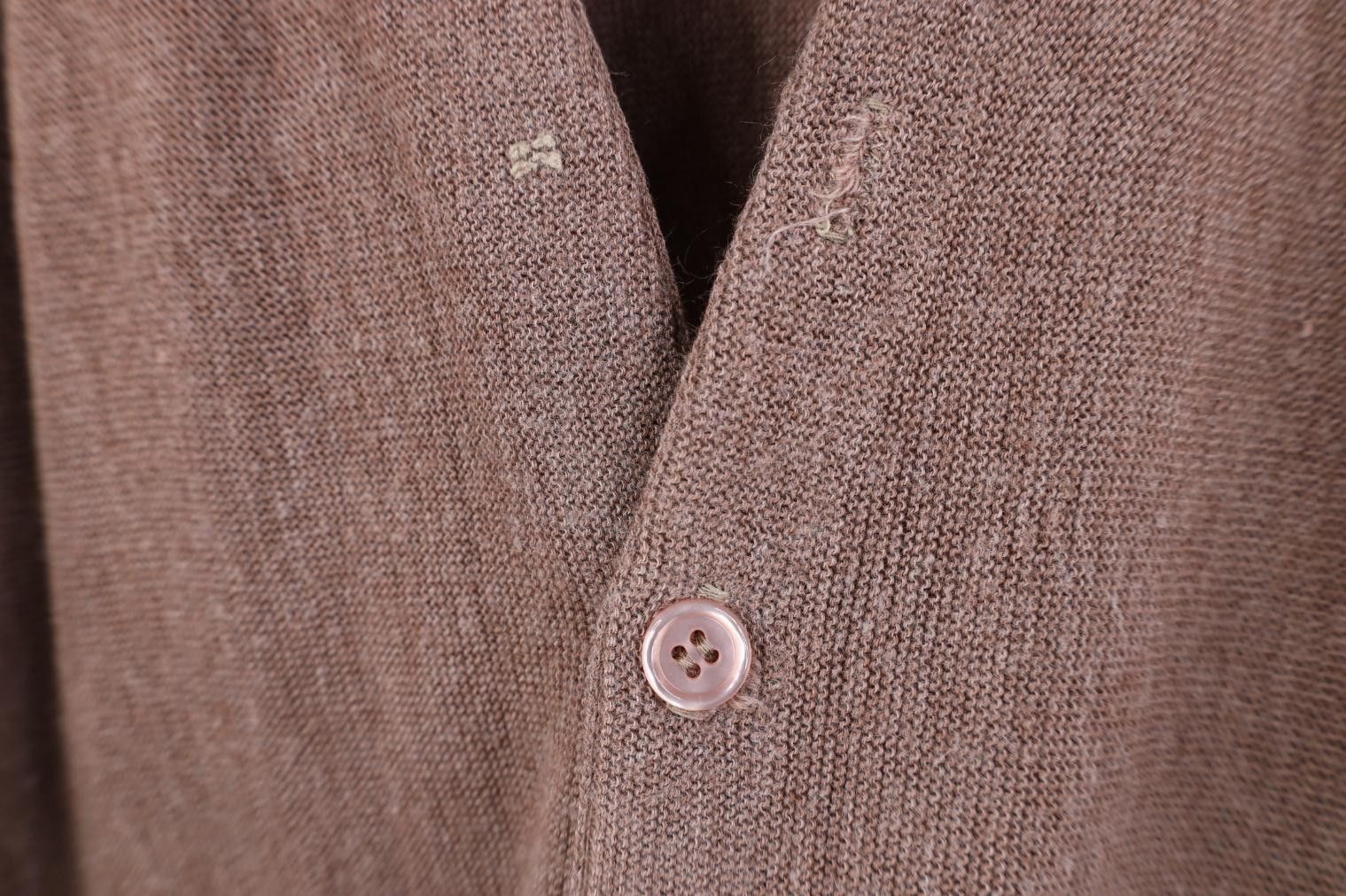 Vintage Vintage 60s Streetwear Cobain Knit Cardigan Sweater Brown Size US M / EU 48-50 / 2 - 5 Thumbnail