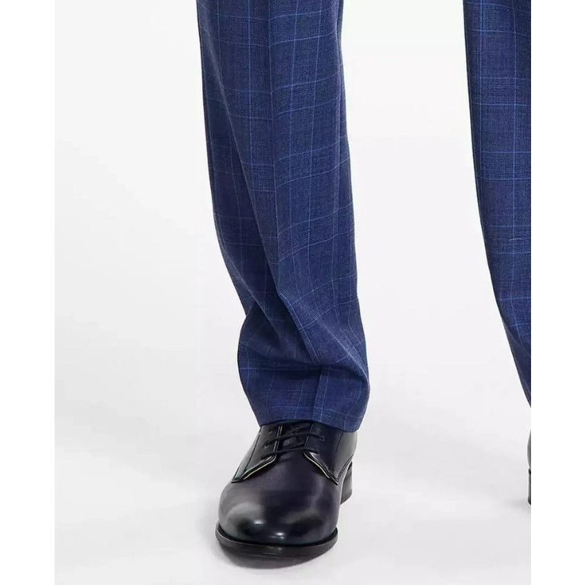 Michael Kors Michael Kors Men's Blue Plaid Wool Classic Suit Pants 40x30 Size US 40 / EU 56 - 5 Thumbnail