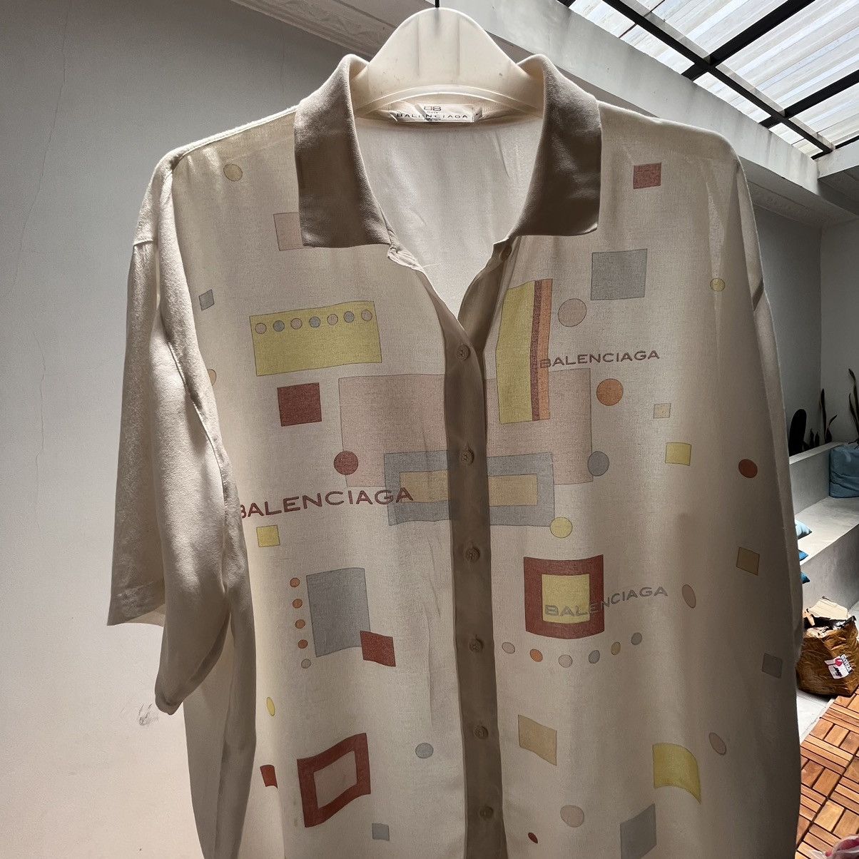 Balenciaga ⚡️Verry Rare Balenciaga Button Ups Big Script Logo100% Rayon Size US L / EU 52-54 / 3 - 7 Thumbnail