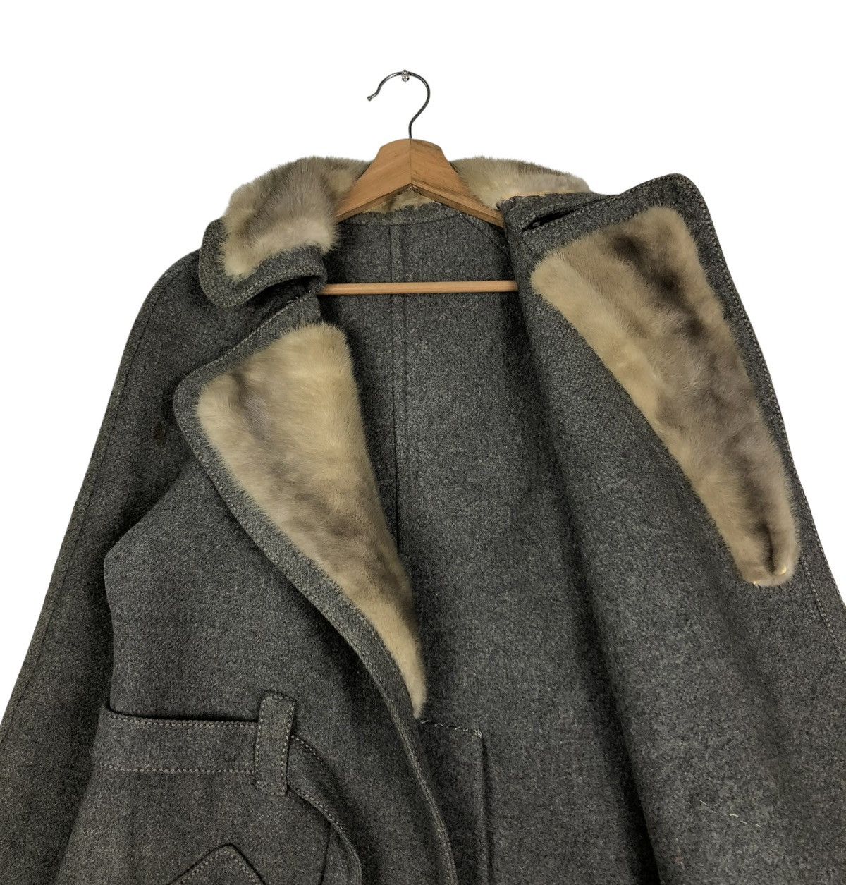 Vintage 🔥VINTAGE LONG JACKET FOX FUR DOUBLE COLLAR FRANVAL PARIS Size US S / EU 44-46 / 1 - 12 Thumbnail