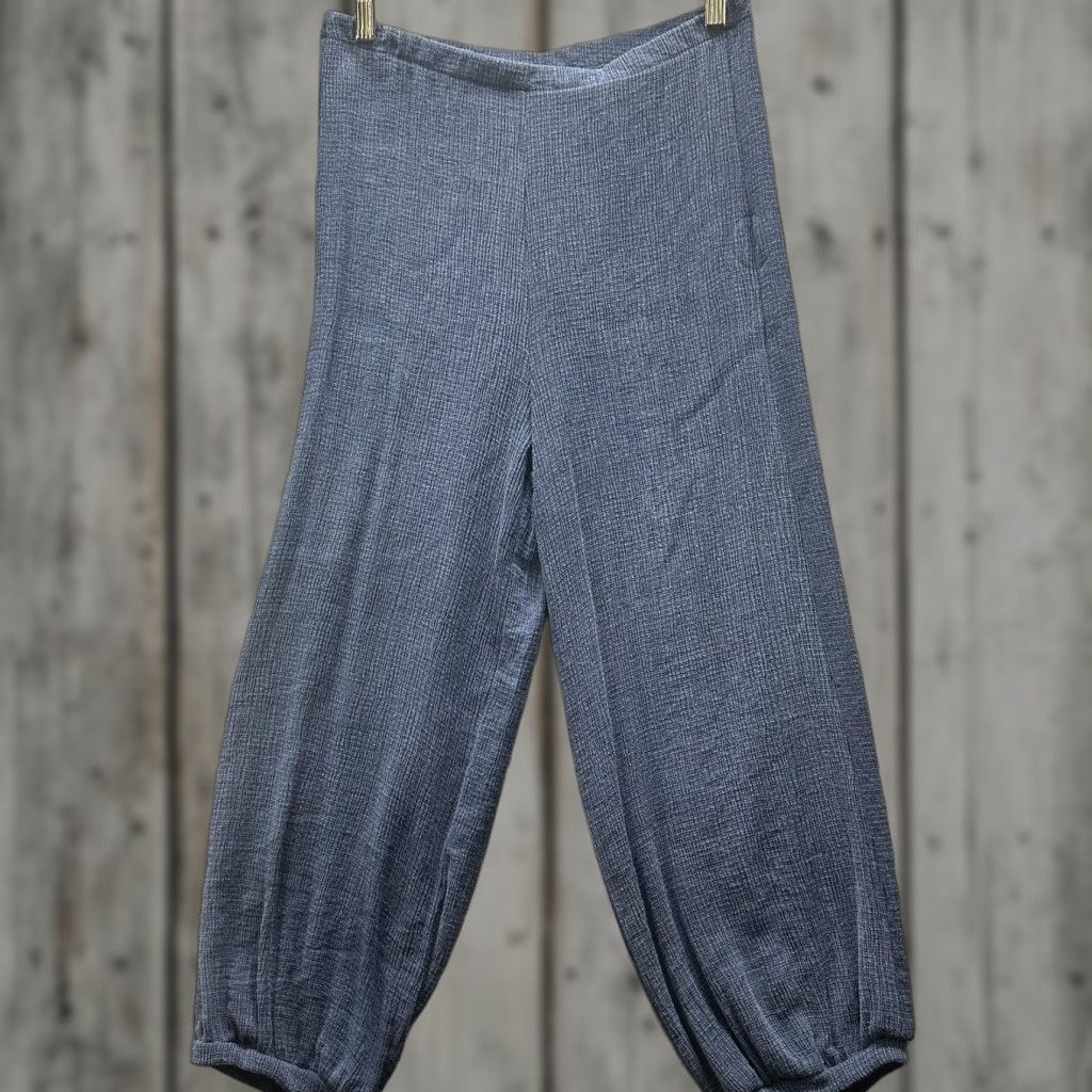 Vintage Bryn Walker Pants Womens Small Blue Textured Knit Jogger Cuffed Pull On USA Size 28" / US 6 / IT 42 - 1 Thumbnail