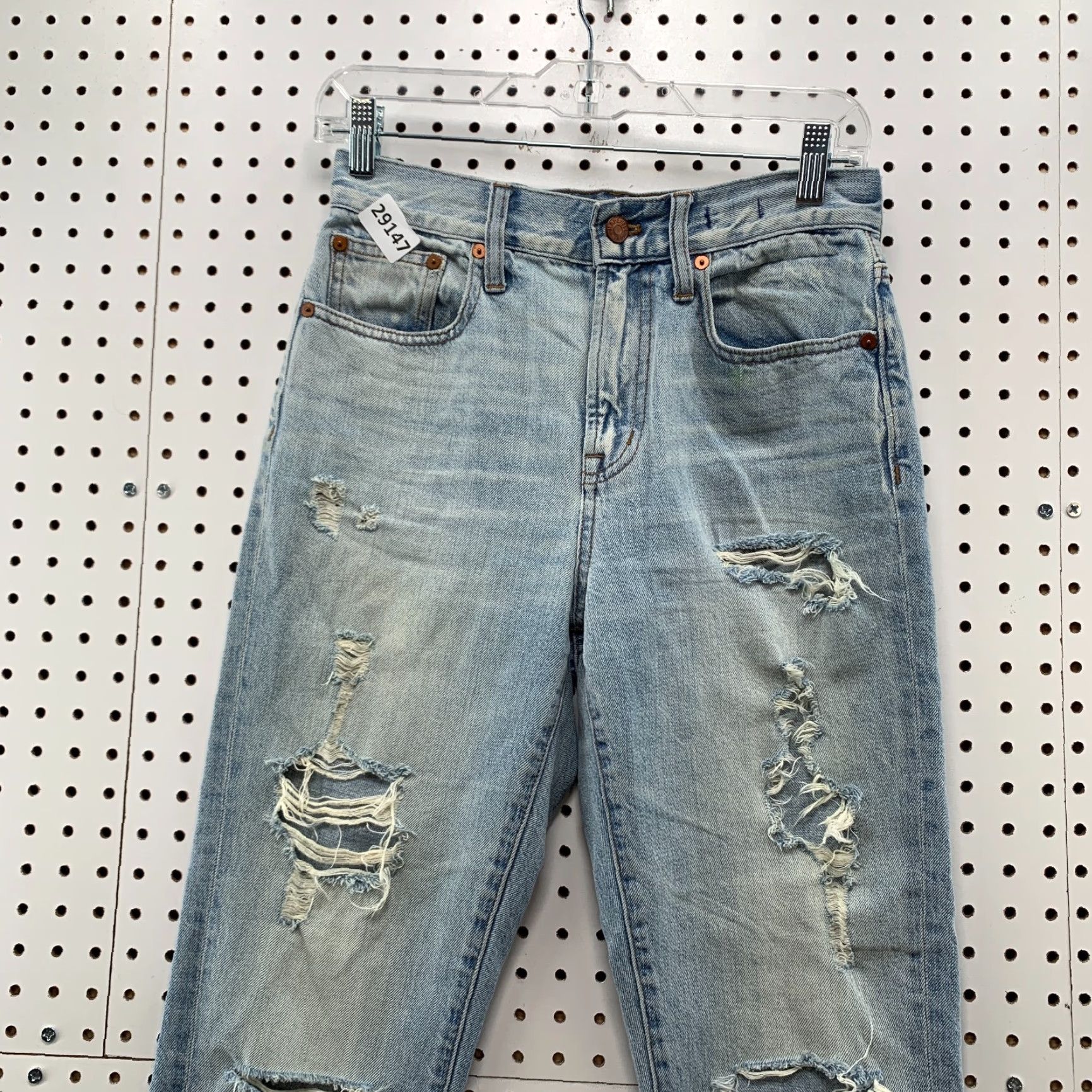 Madewell VINTAGE Madewell Perfect Vintage Jean Denim Womens Size 25 Distressed 27x26.5 Size 42" / US 20 - 3 Thumbnail