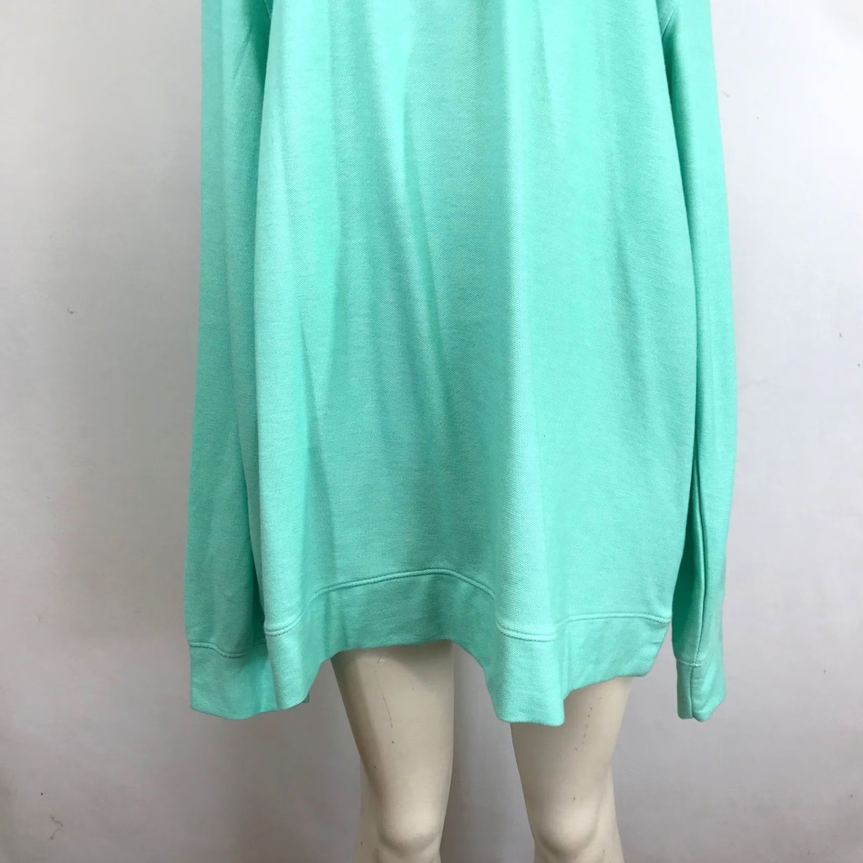 Izod IZOD Saltwater Quarter Zip Pullover Men XL Turquoise Relaxed Fit Cotton Pullover Shirt Zip Mock Neck Logo Knit Solid Vintage: No Size US XL / EU 56 / 4 - 3 Thumbnail