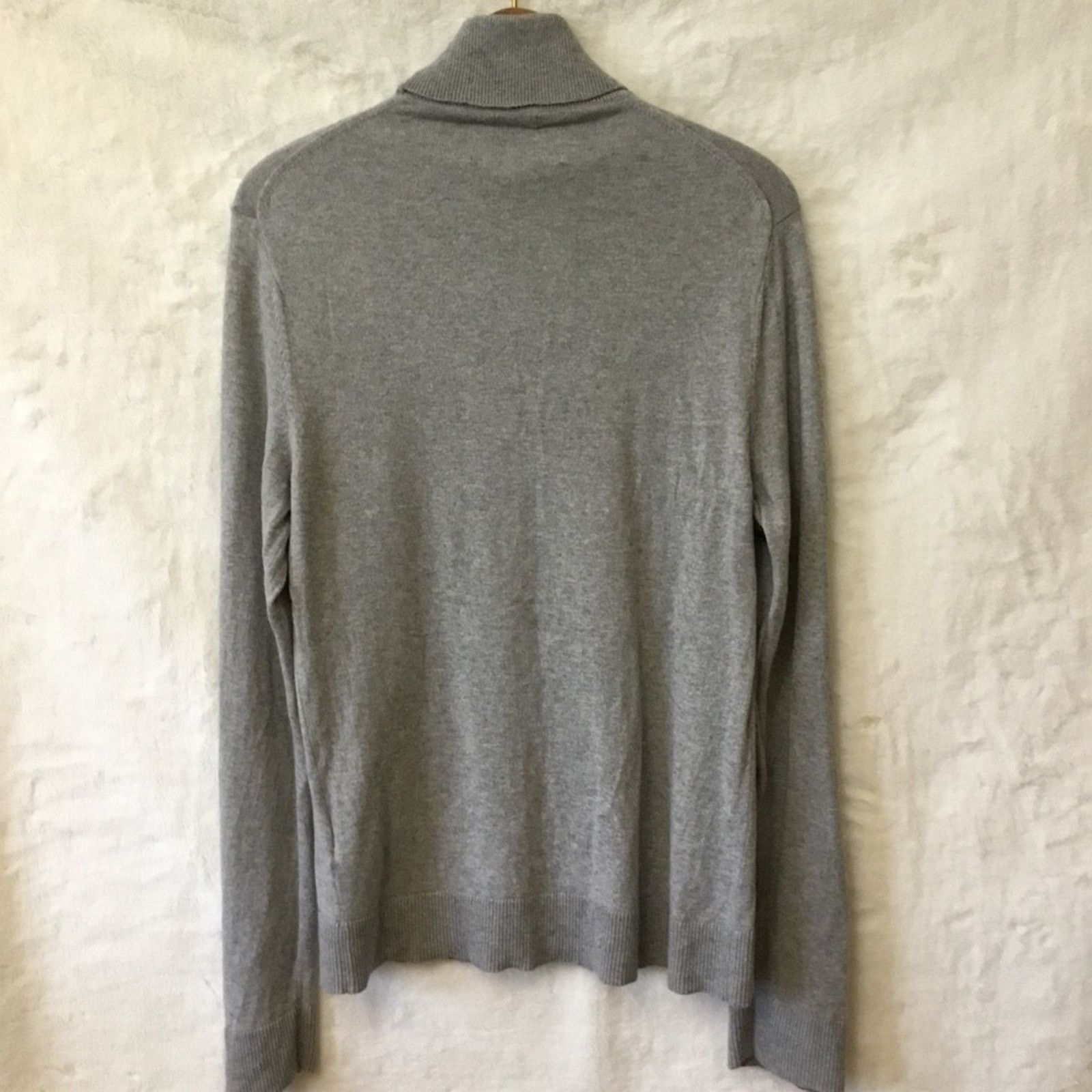 Abercrombie & Fitch Abercrombie & Fitch Gray Cotton/Cashmere Turtleneck Sweater Size M / US 6-8 / IT 42-44 - 6 Thumbnail