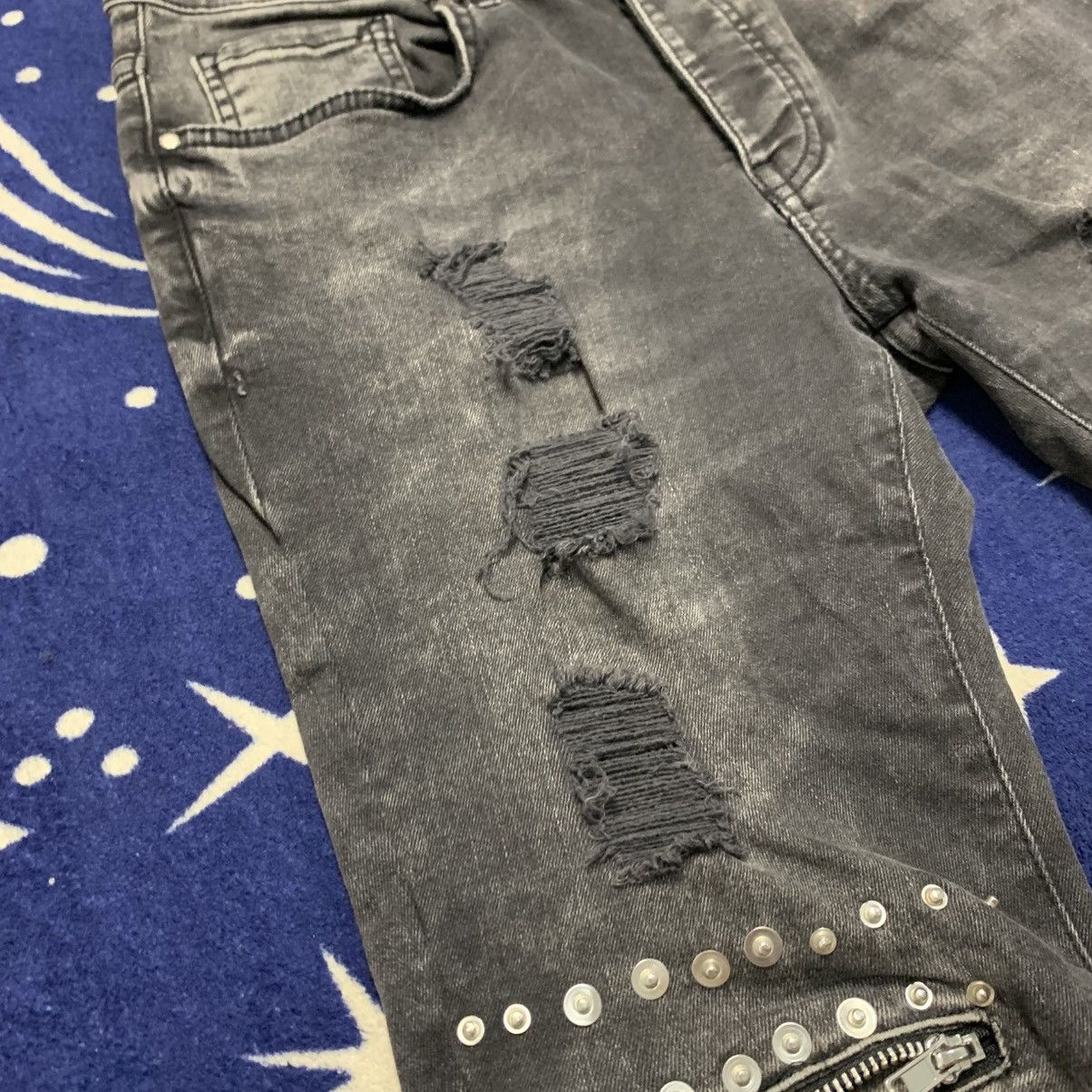 Zara ZARA MAN Rock Star Studded Biker Stretchable Denim Size US 28 / EU 44 - 8 Thumbnail