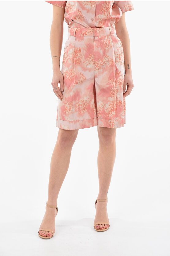 image of Dior Silk-Taffeta High-Waisted Shorts With Single Pleat in Pink, Women's (Size 28)