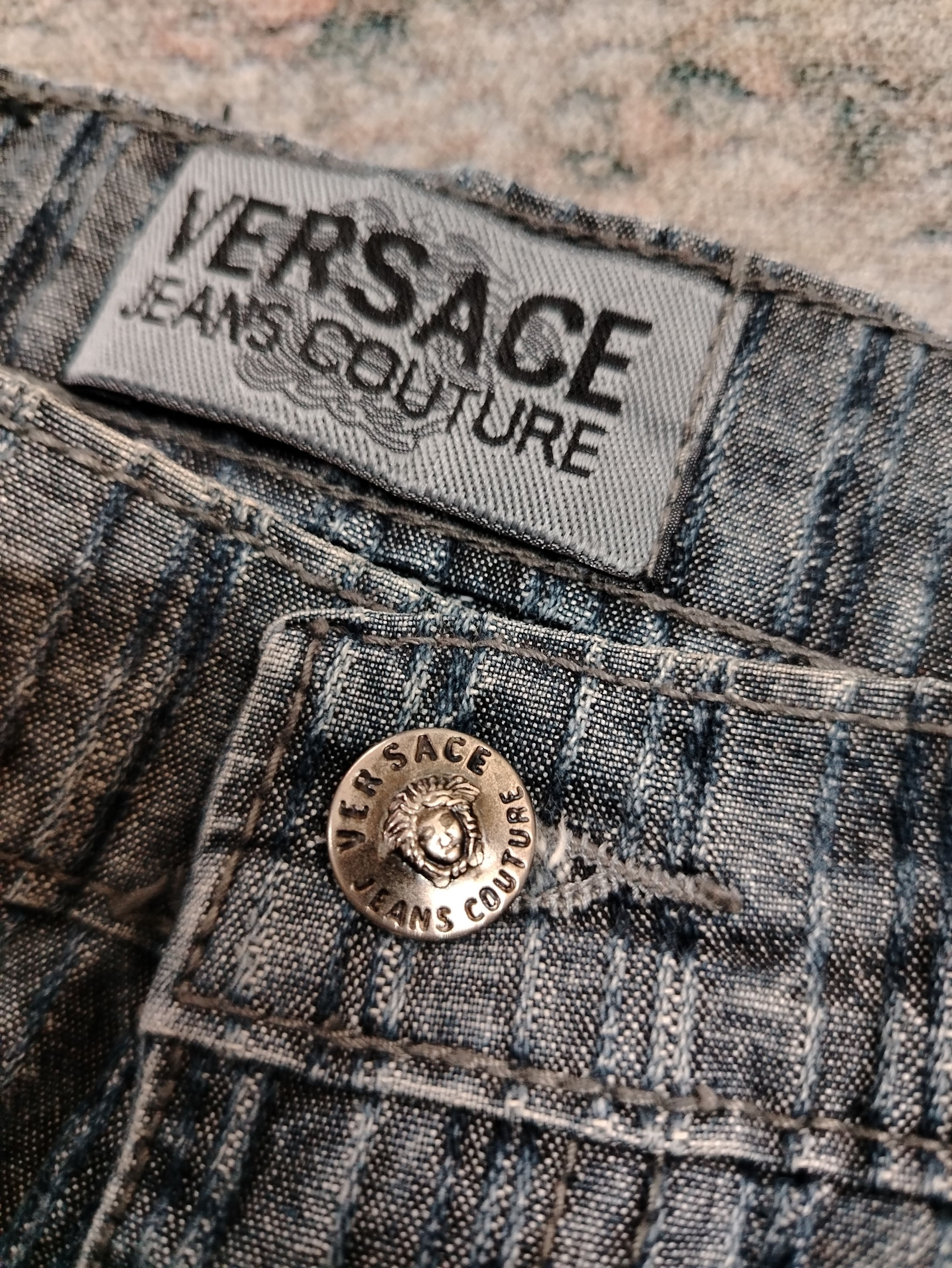 Versace Jeans Couture Vintage Versace pintstrip striped jeans Size 29" - 5 Thumbnail
