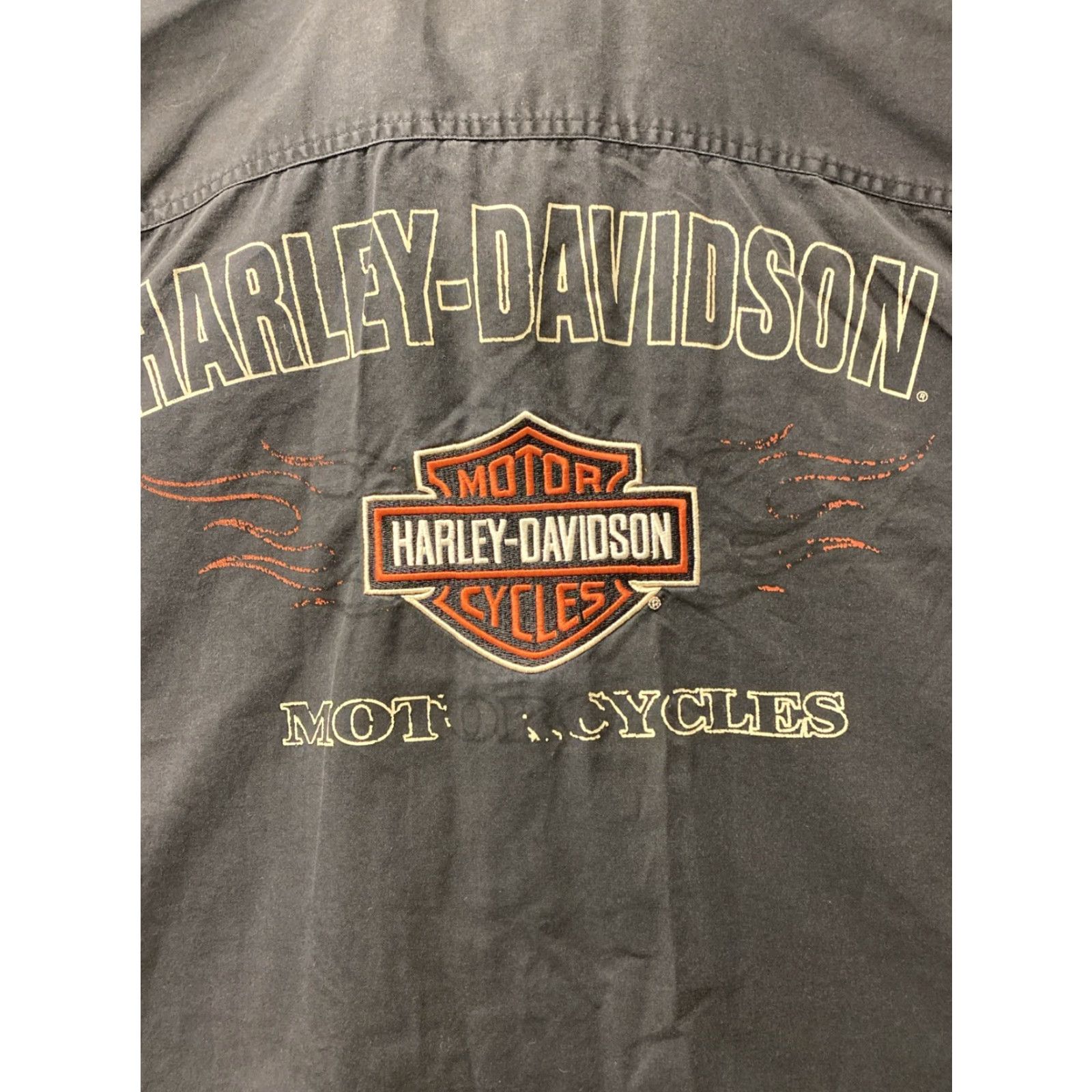 Varley VINTAGE Harley Motor Racing Davidson Button-Up Shirt XL Unisex Adults Faded Black Graphic Print Short Sleeve Classic Men Women Size US XL / EU 56 / 4 - 7 Thumbnail