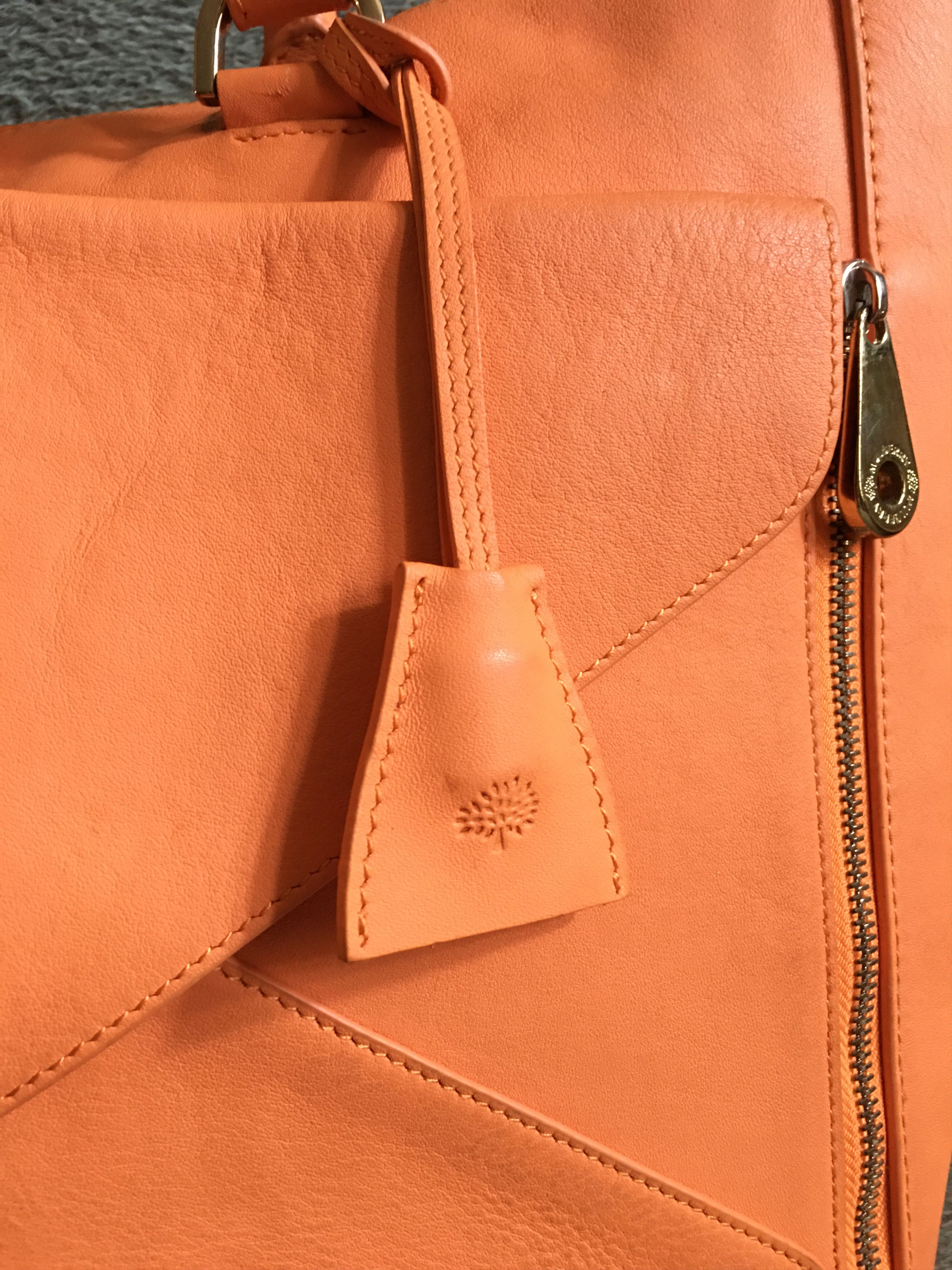 Mulberry Mulberry Willow Leather Tote Bag Orange Handbag Size ONE SIZE - 10 Thumbnail