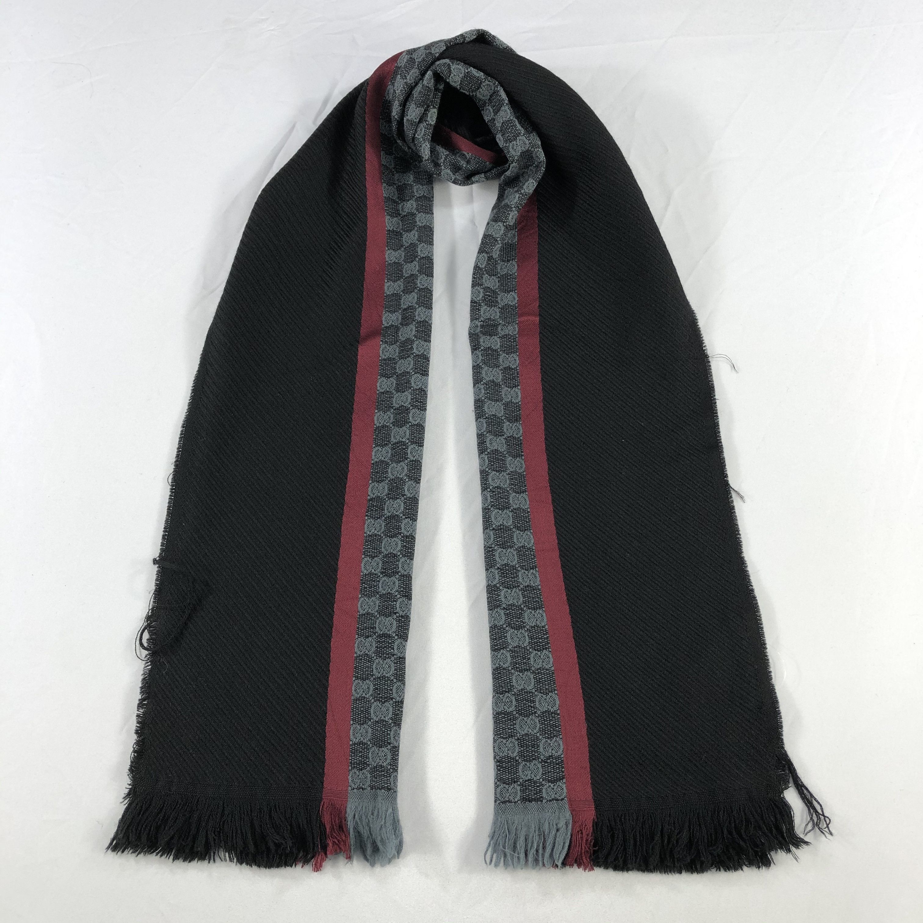Gucci Black Grey Wool Mufflers main image 0