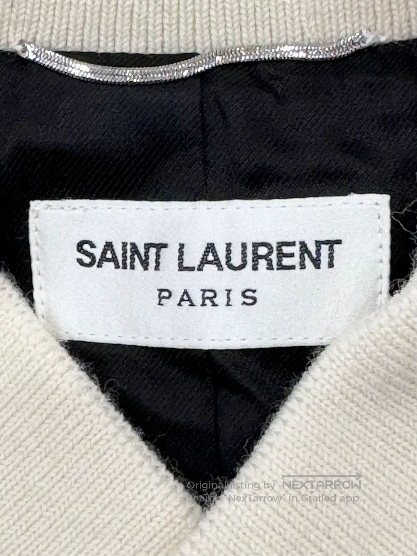 Saint Laurent Paris white baseball jacket by saint laurent. Size US L / EU 52-54 / 3 - 7 Thumbnail