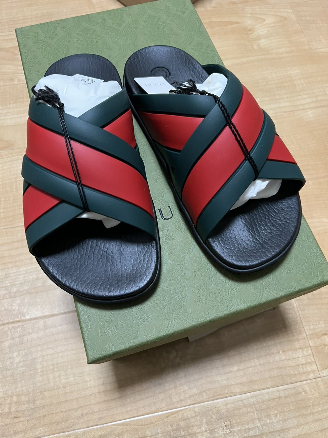 Gucci Gucci Web Slide Black Rubber (Women's) Size US 7 / IT 37 - 3 Thumbnail