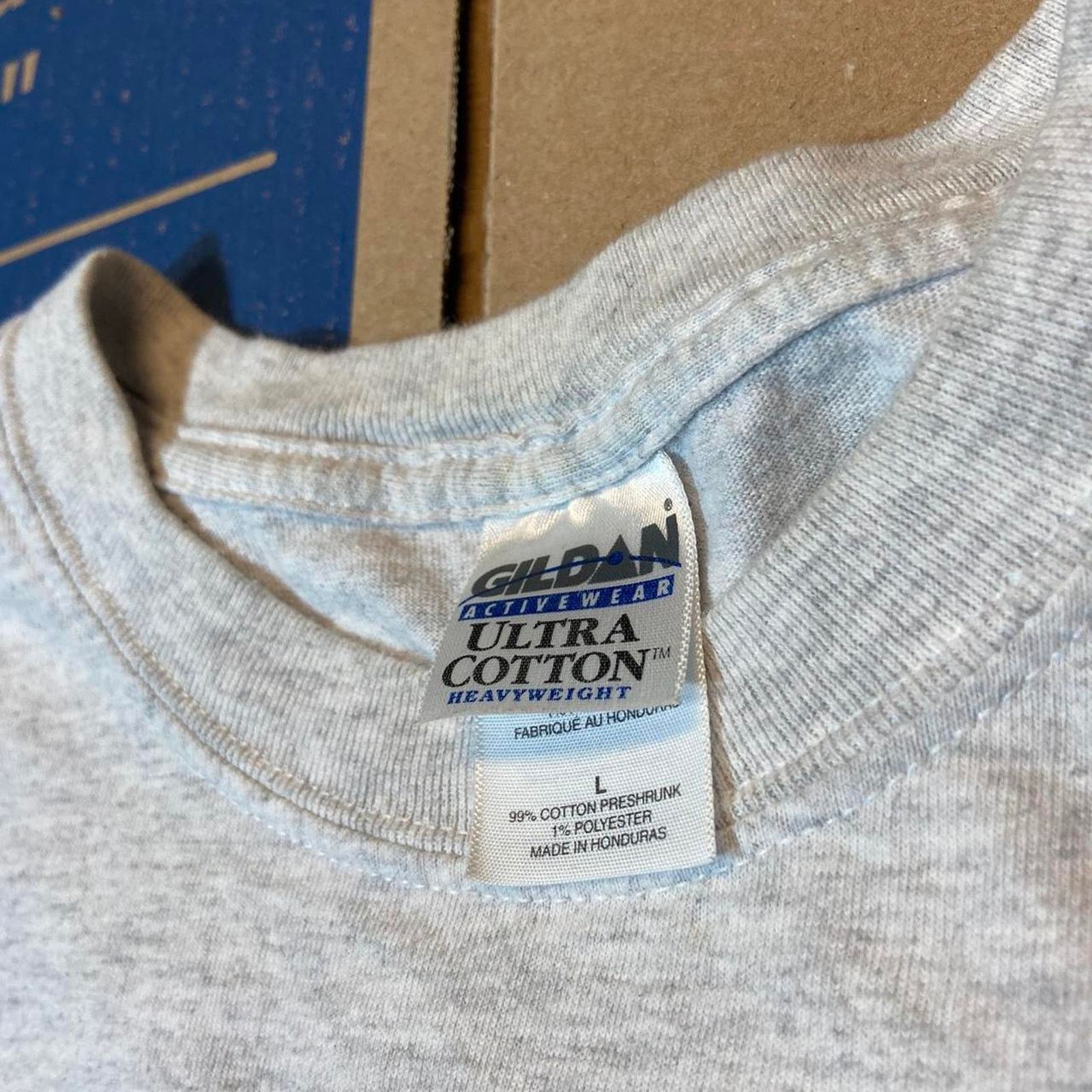 Gildan 90s grey fishing tee shirt Size US L / EU 52-54 / 3 - 2 Thumbnail
