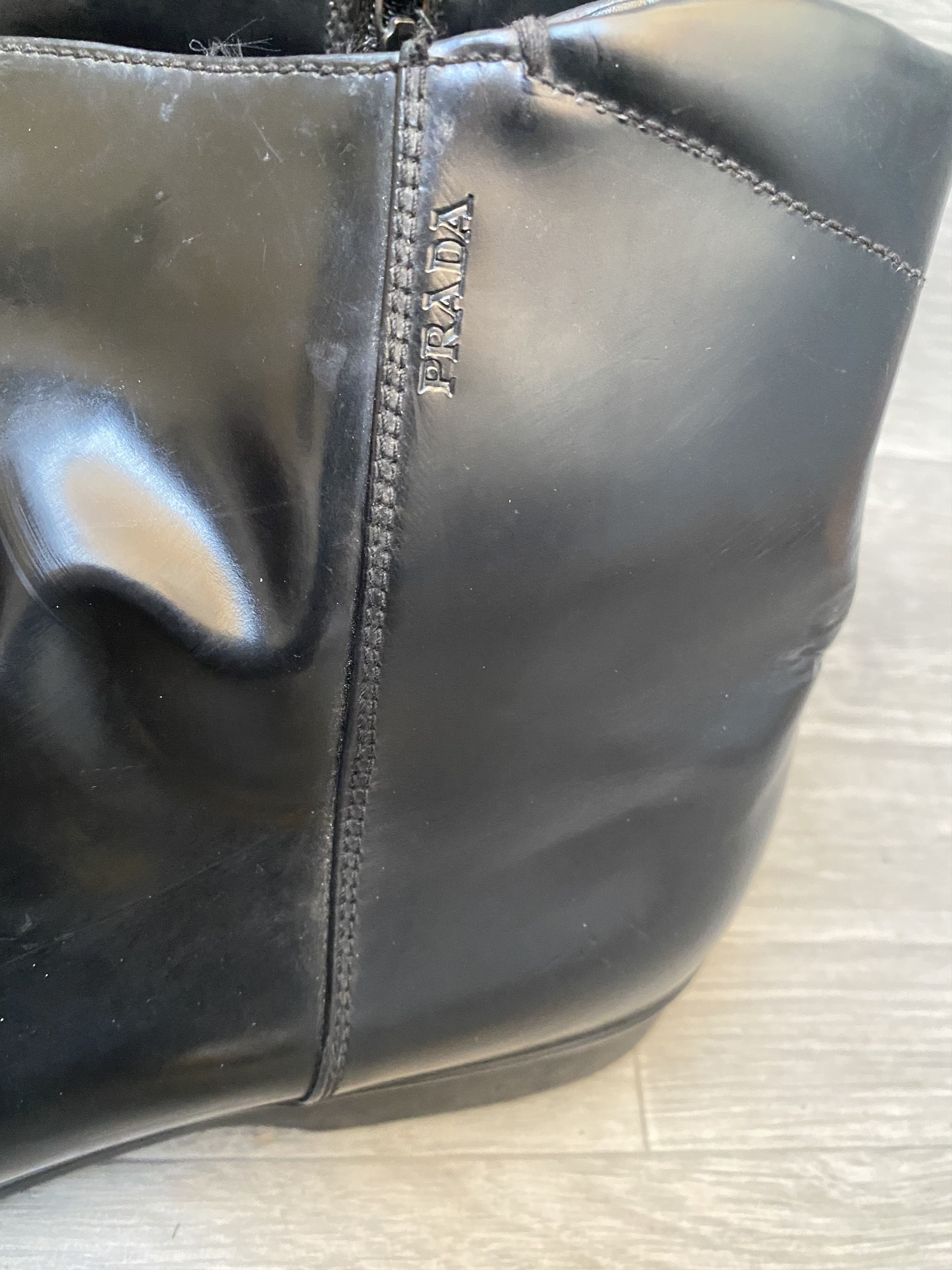 Prada Prada chelsea black patent leather boots sz 41 Size US 8 / EU 41 - 4 Thumbnail