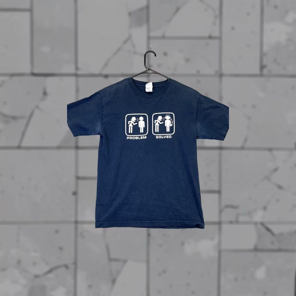 Vintage Alstyle Shirt Mens Medium Navy Blue Graphic Funny Meme Humor Tee Size US M / EU 48-50 / 2 - 1 Thumbnail