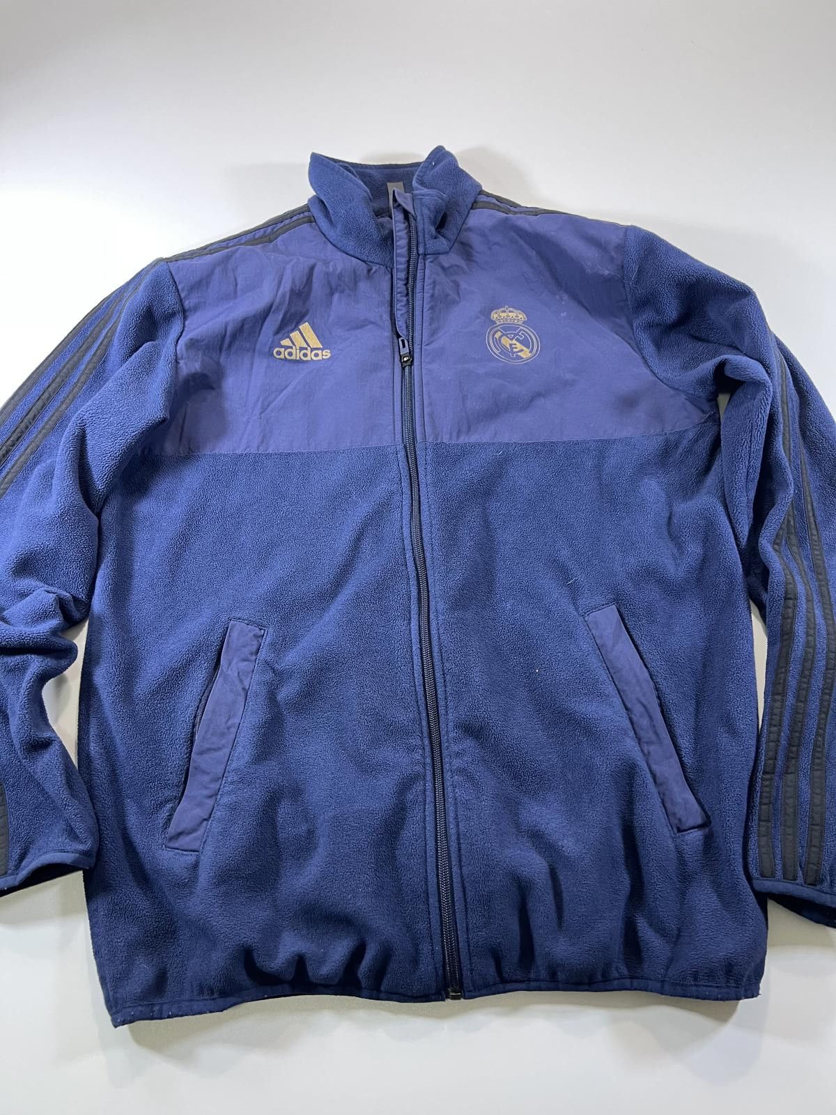 Adidas Retro Adidas Real Madrid Blue Fleece Jacket M Size US M / EU 48-50 / 2 - 1 Thumbnail