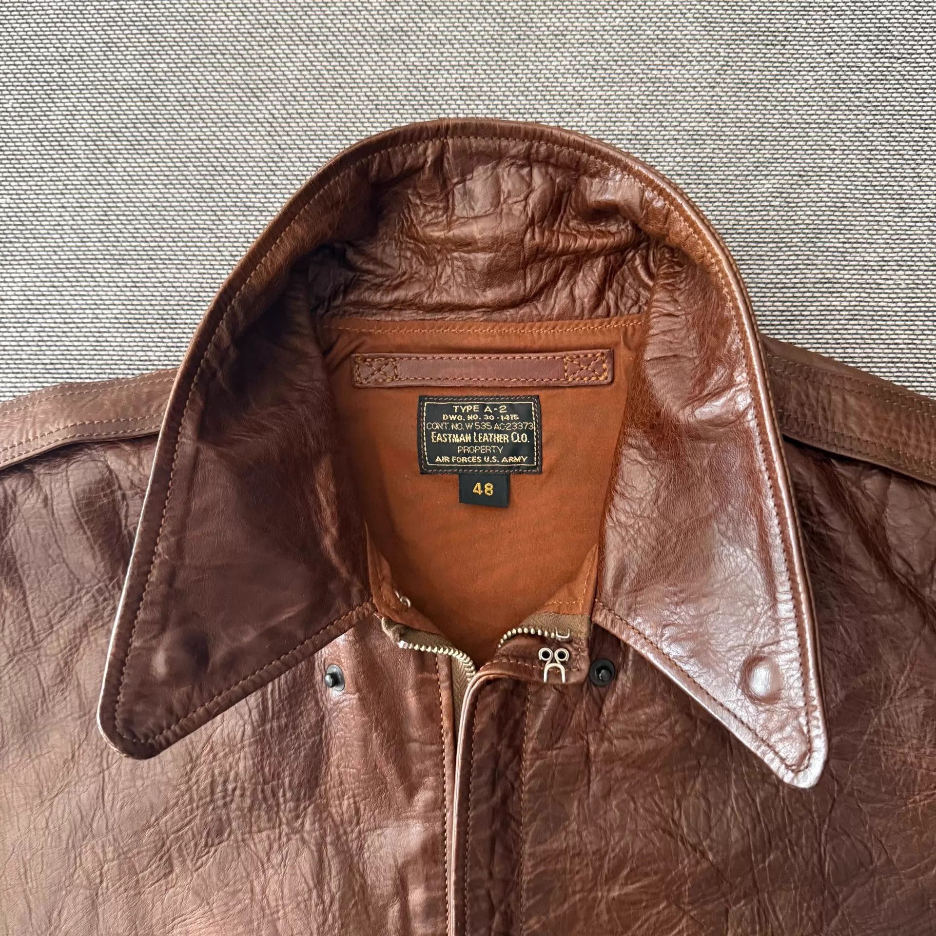 Eastman Leather Clothing Eastman Leather Vegan Horsehide A2 Jacket Brn 48 Size US M / EU 48-50 / 2 - 3 Thumbnail