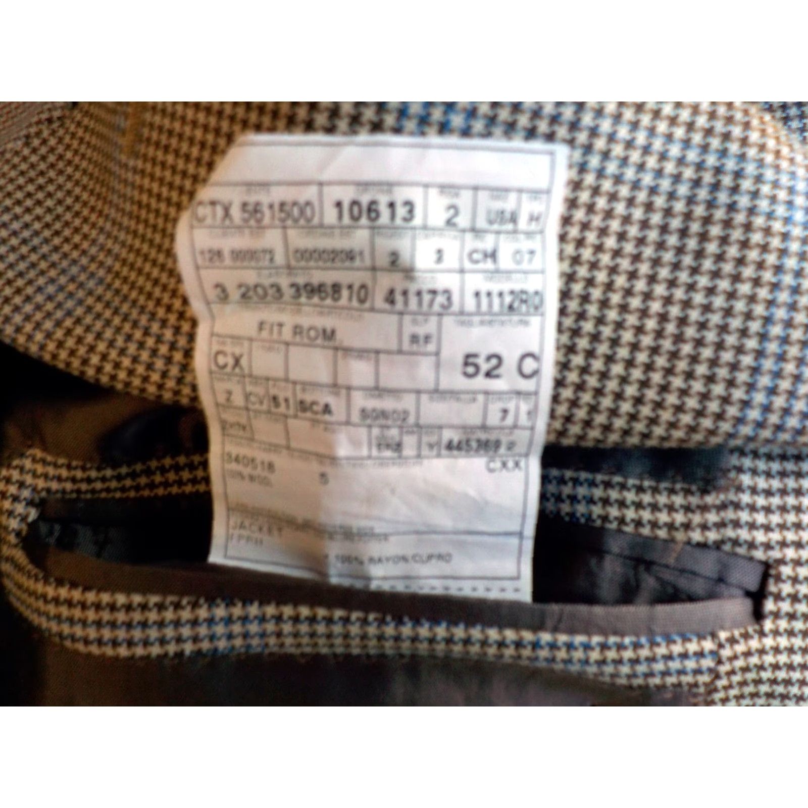 Ermenegildo Zegna ERMENEGILDO ZEGNA Blazer Wool Houndstooth Windowpane 2 Button Size 42 Brown Beige Blue Mens Jacket Size 42R - 8 Thumbnail