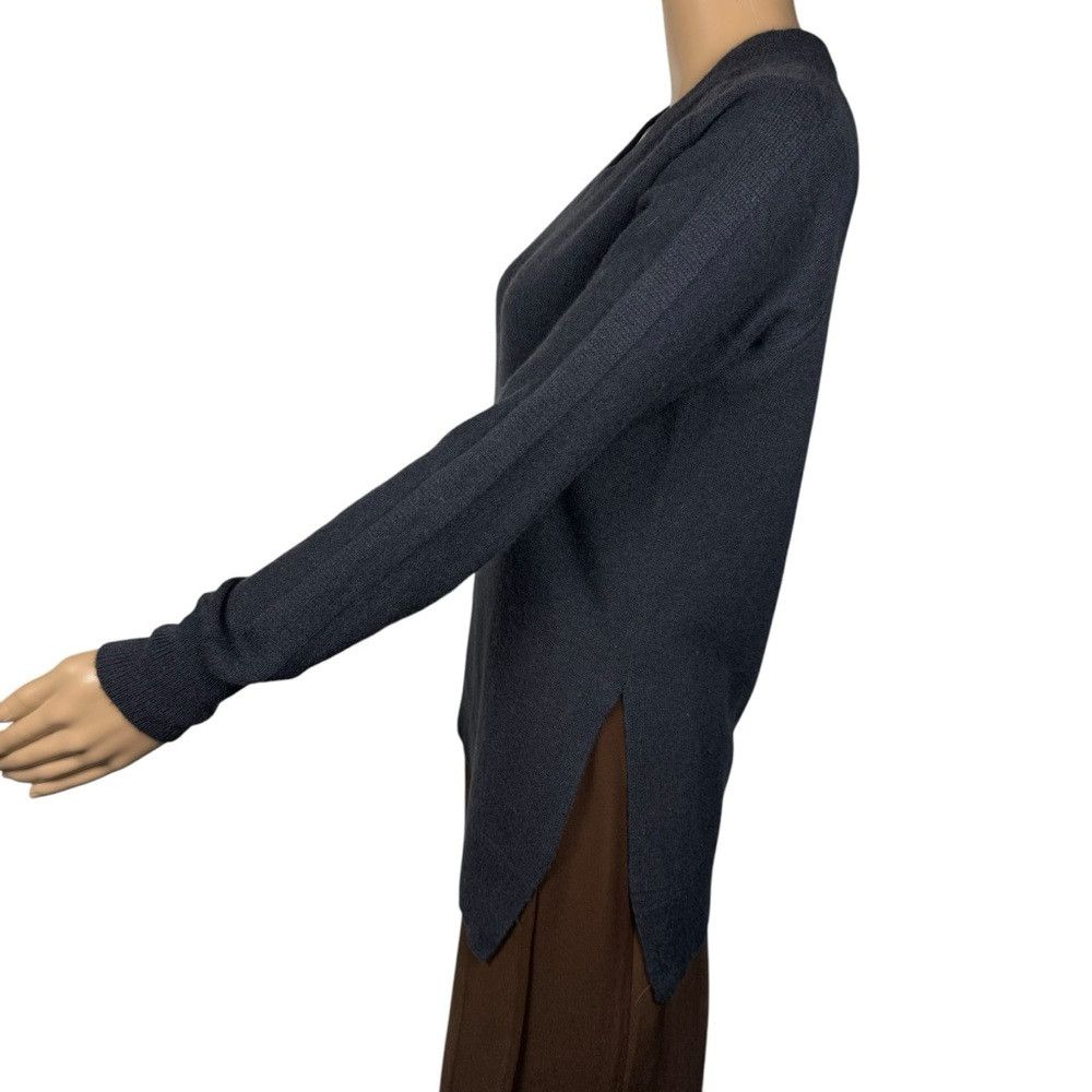 AQUA Aqua Cashmere Asymmetrical Hem Crewneck Dark Grey Sweater S Size XS / US 0-2 / IT 36-38 - 3 Thumbnail