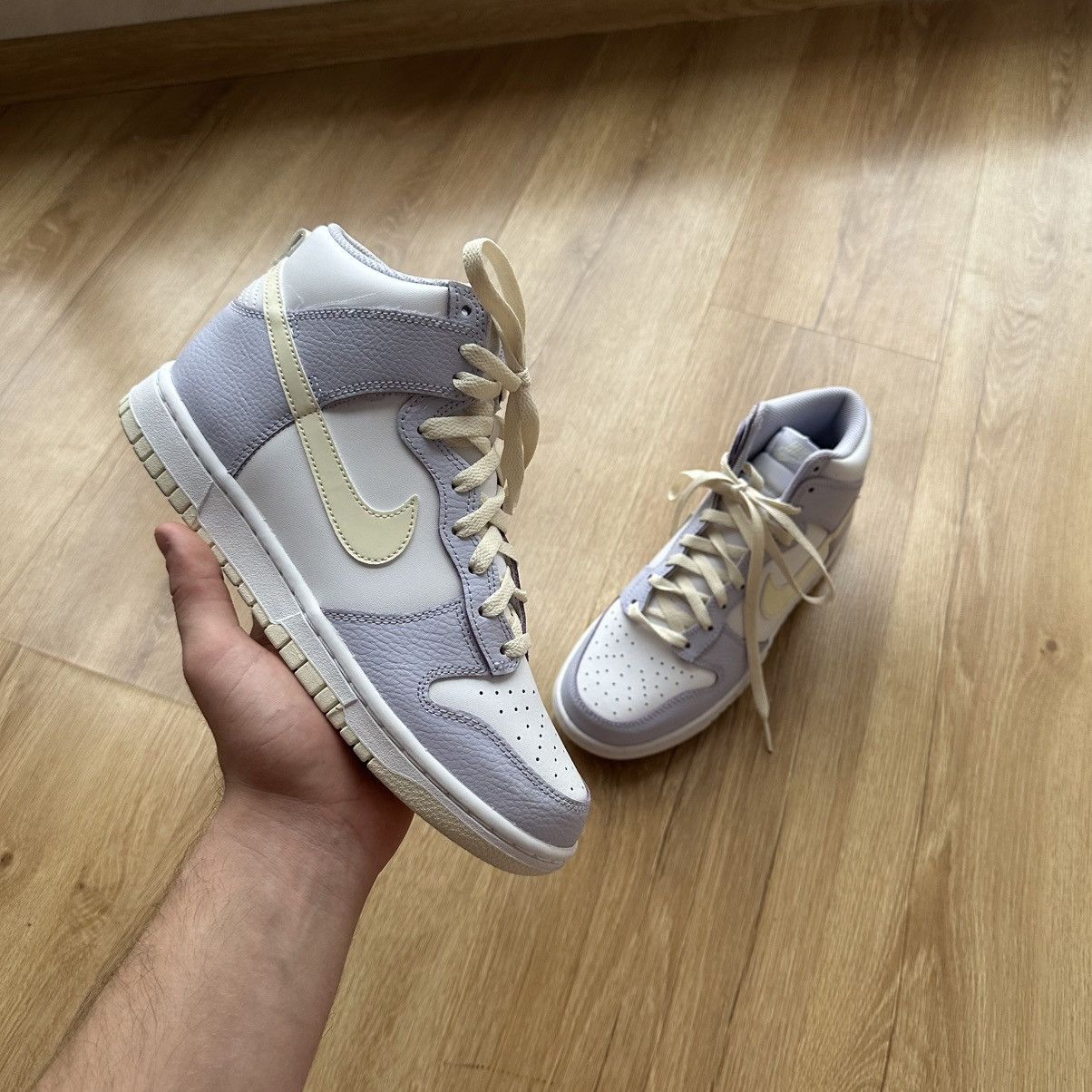 Nike Womens Nike Dunk High Coconut Milk Oxygen Purple Sneakers Size US 8.5 / IT 38.5 - 1 Thumbnail