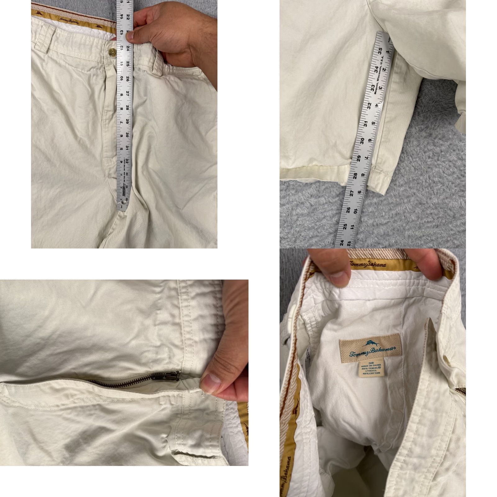 Tommy Bahama Tommy Bahama Shorts Men 38 White Chino Cotton Tencel Blend Flat Front 38x9 Size US 38 / EU 54 - 8 Thumbnail