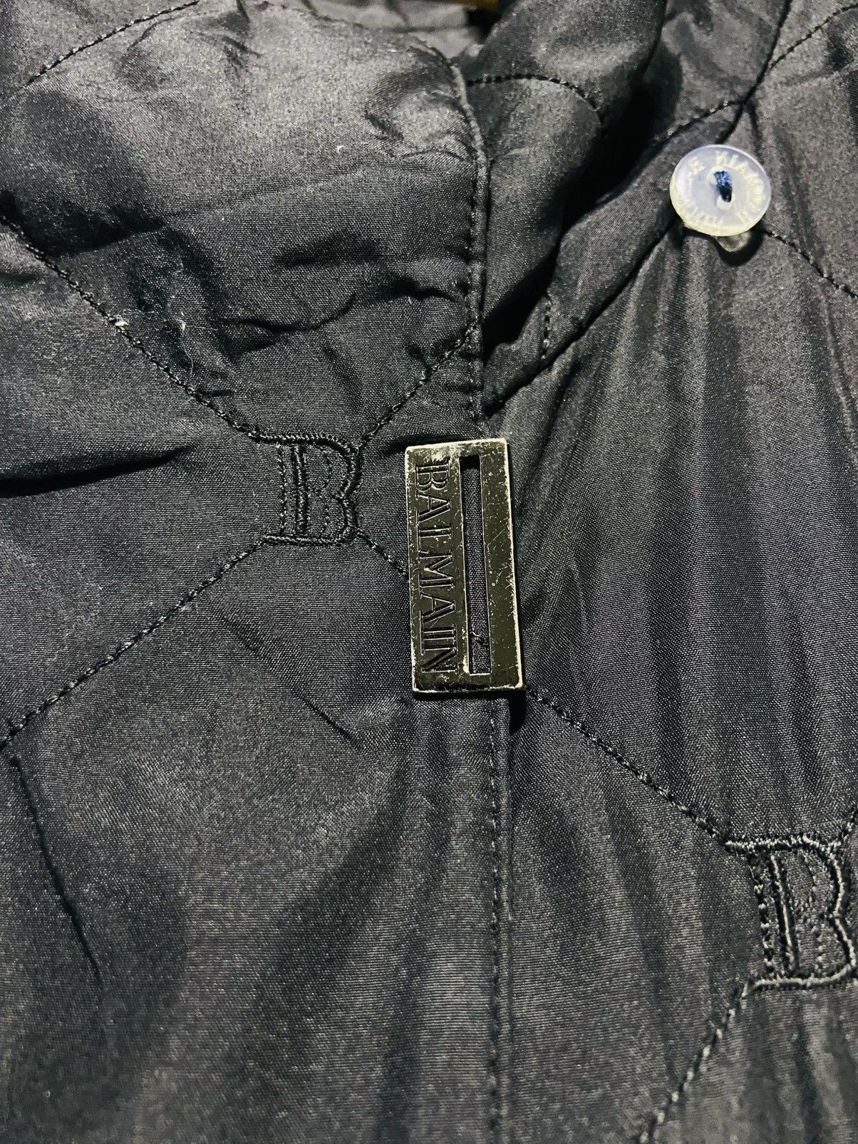 Balmain Vintage Balmain Nylon Zipper Distressed Jacket Size US L / EU 52-54 / 3 - 9 Thumbnail
