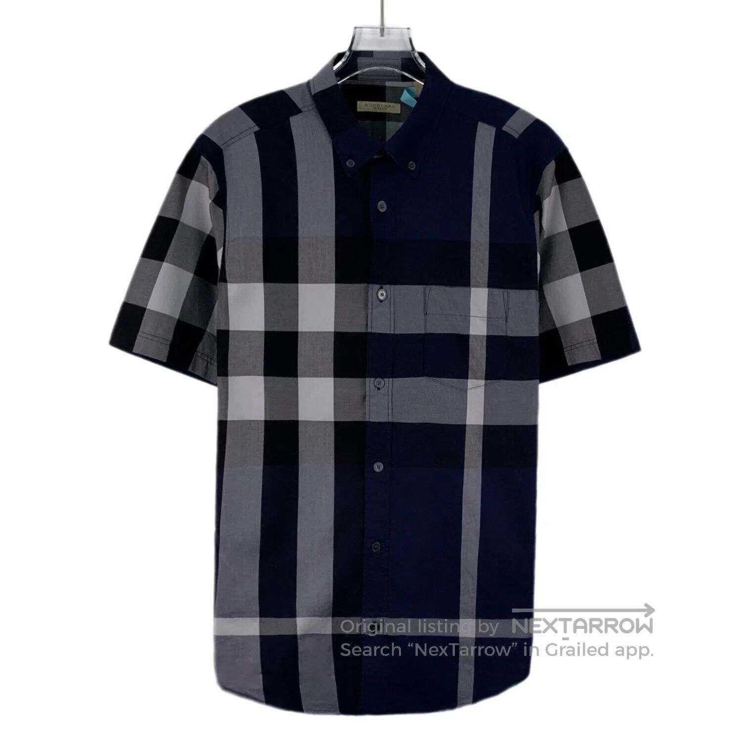 Burberry Burberry Dark blue classic plaid design cotton collar sing Size US S / EU 44-46 / 1 - 1 Thumbnail