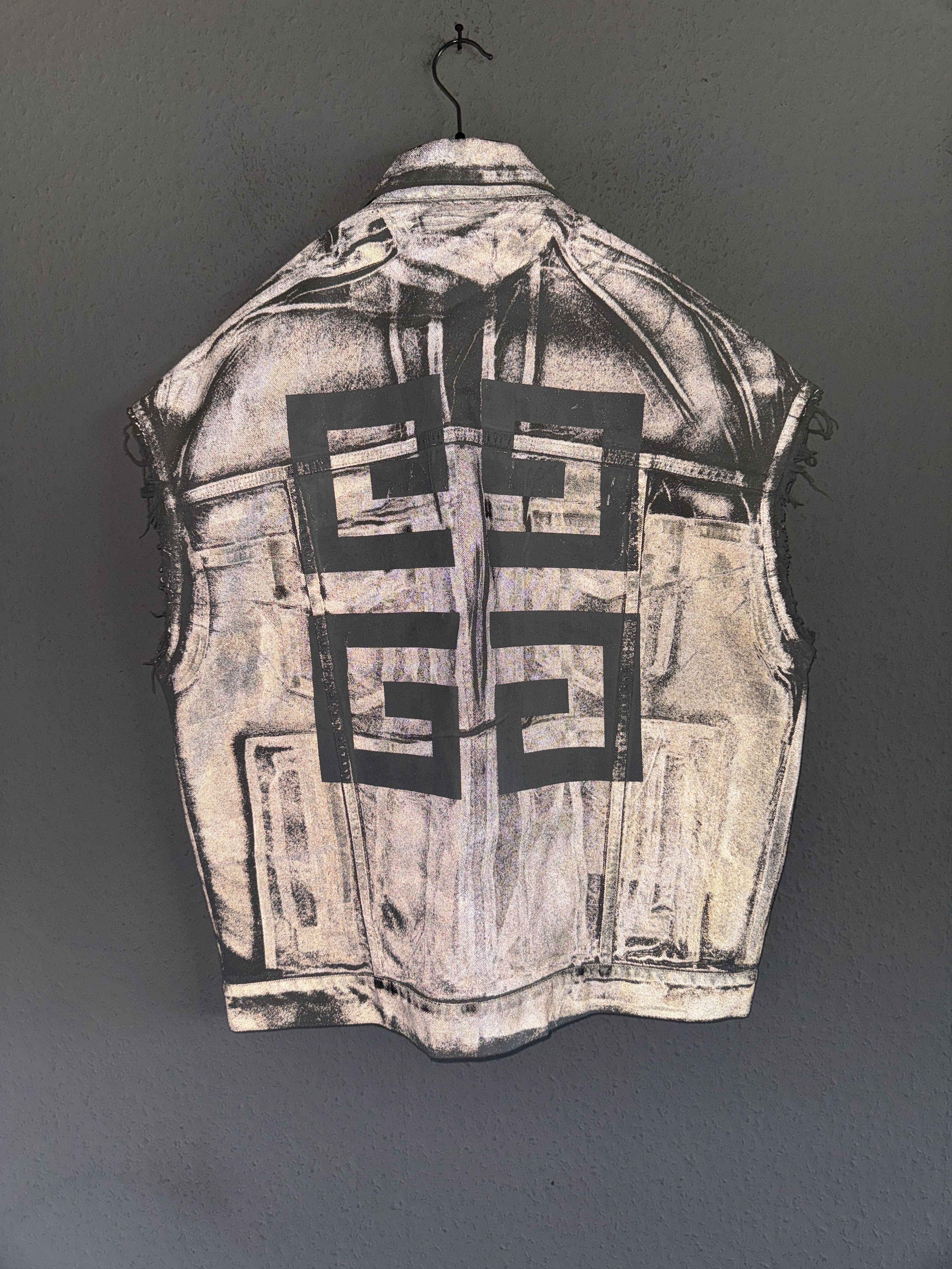 Givenchy 4G Graffiti-Print Reflective Denim Vest – Runway Sample Size US M / EU 48-50 / 2 - 13 Thumbnail