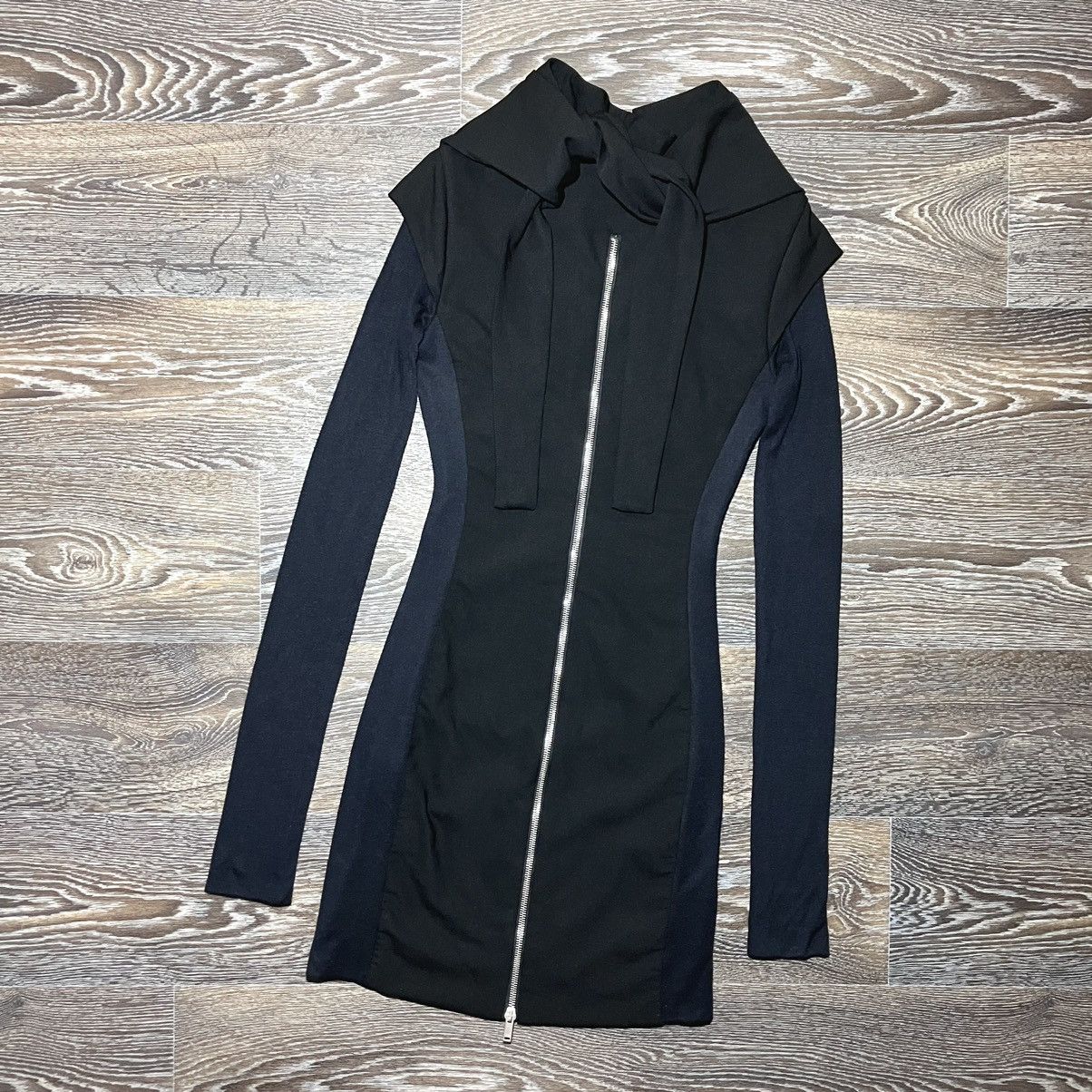 Gareth Pugh Dark Luxury GARETH PUGH Black Long Sleeve Wool Midi Dress Size S / US 4 / IT 40 - 6 Thumbnail