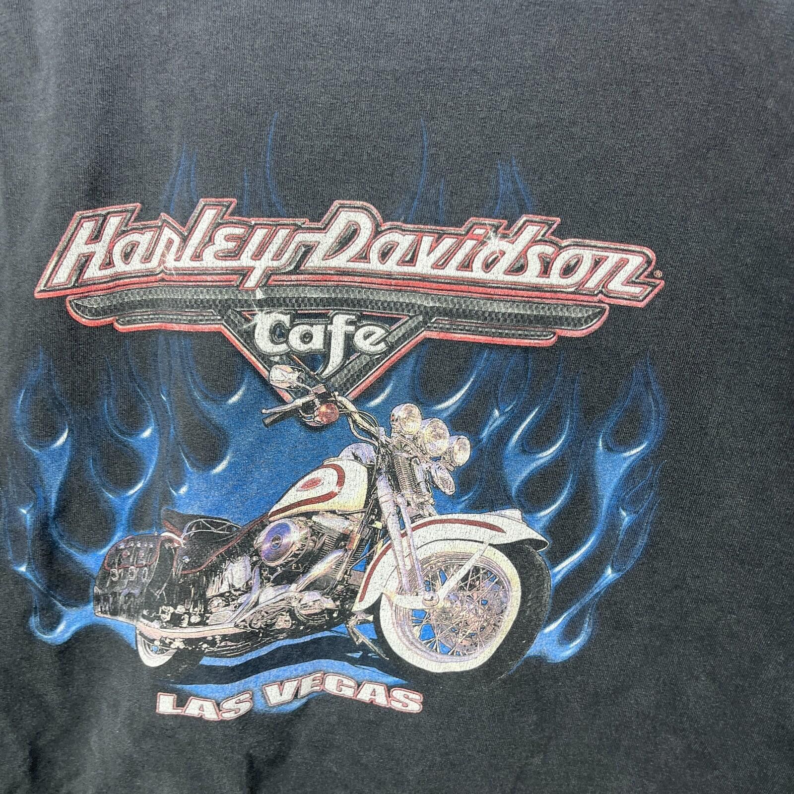 Harley Davidson Vintage Harley Davidson Cafe Las Vegas Flames T Shirt XL Size US XL / EU 56 / 4 - 3 Thumbnail
