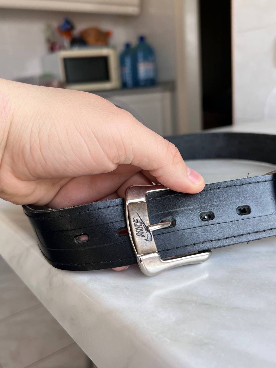 Nike Vintage Nike Leather Belt 90s USA y2k avant garde swoosh Size ONE SIZE - 5 Thumbnail