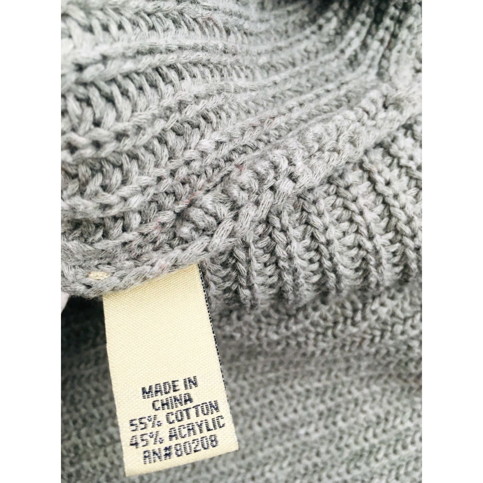 Vintage Ruff Hewn Sweater Women's Knit Long Sleeve ¼ Front Tie V Neck Sz L Gray Pullover Size L / US 10 / IT 46 - 6 Thumbnail