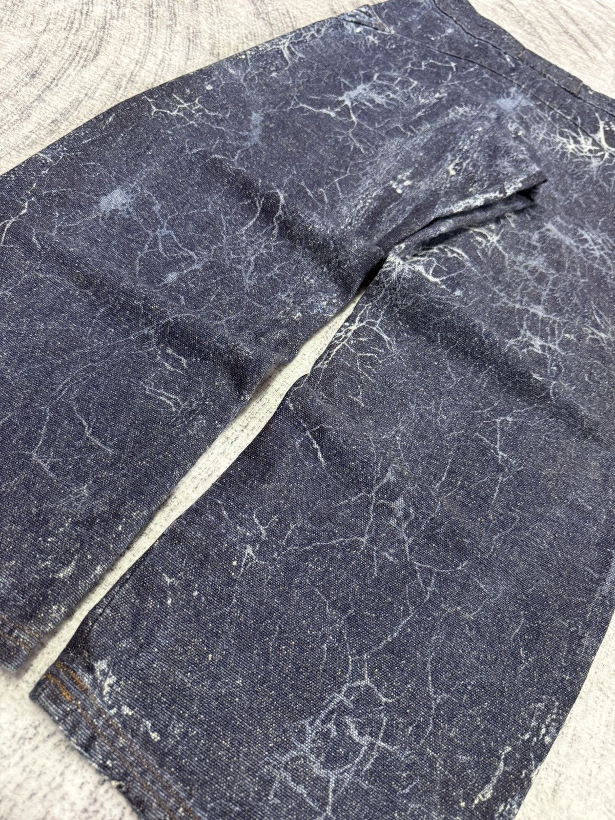 20471120 × Japanese Brand × Mizra Jeans Kyoto Alfons. Japan Crackle Lighting Wash Baggy Wide Jeans Size US 30 / EU 46 - 15 Thumbnail