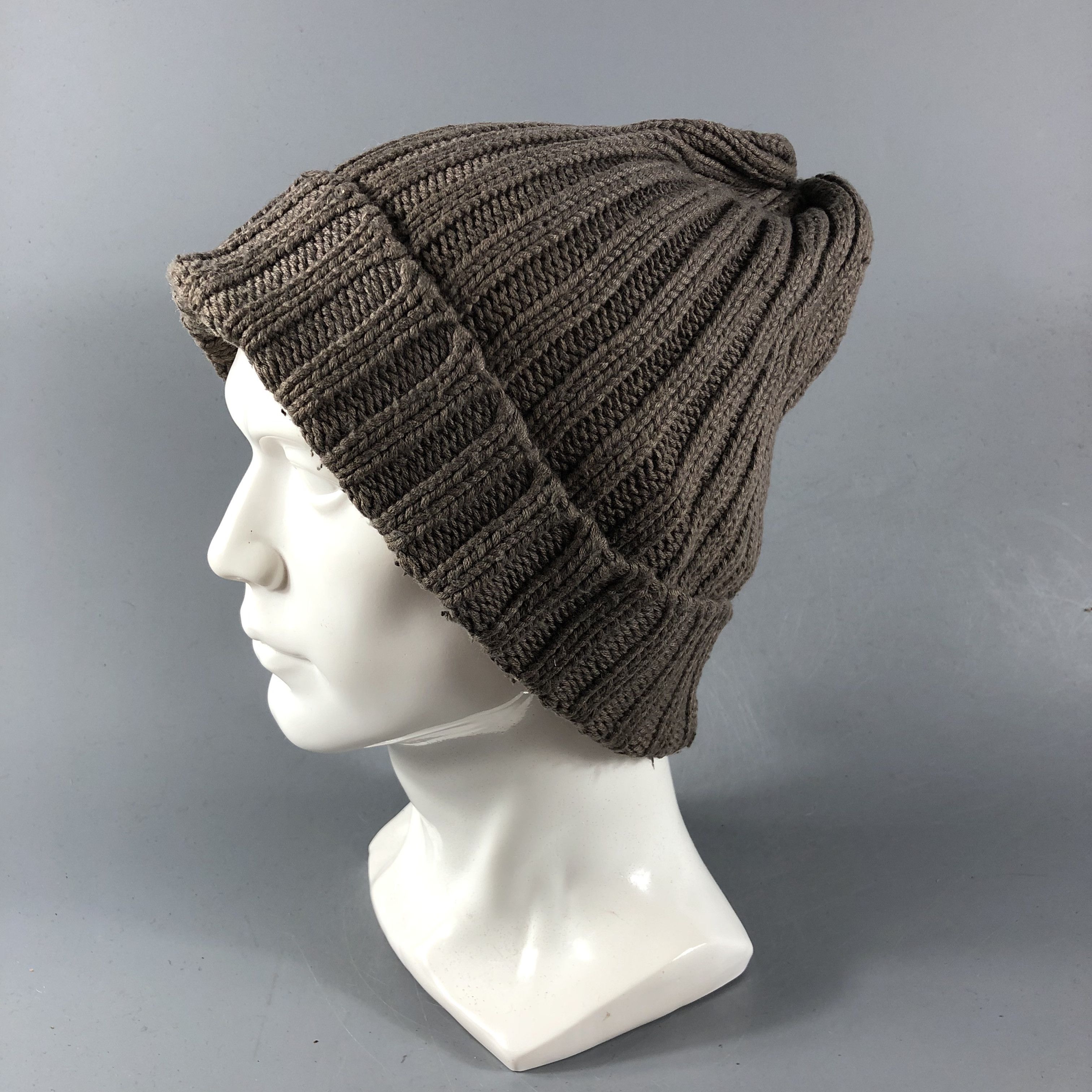 Beams Plus BEAMS Japan Ribbed Knit Cotton Blend Beanie Hat Brown B528 Size ONE SIZE - 2 Thumbnail